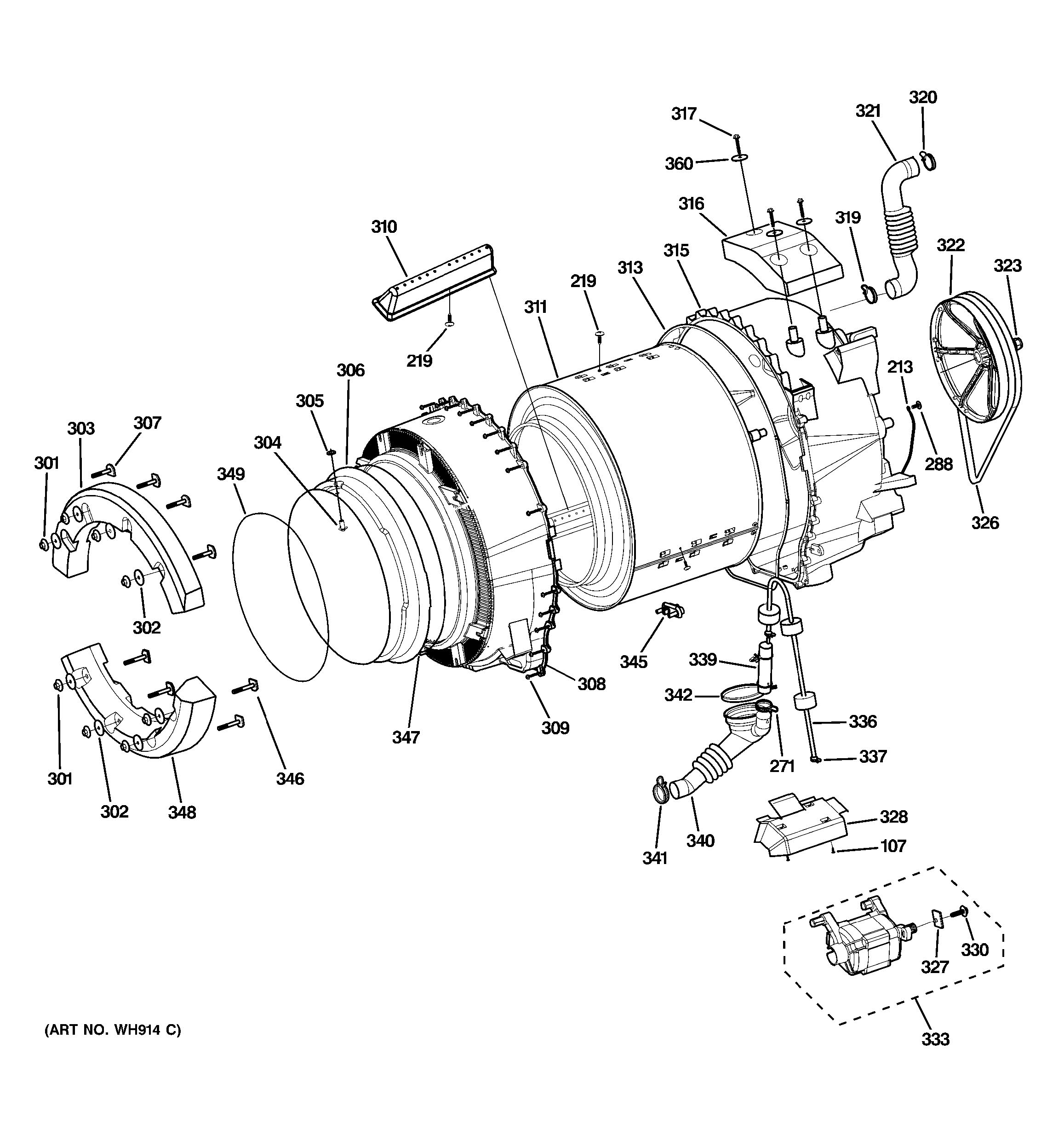 Assembly View for TUB & MOTOR | WBVH5300K1WW