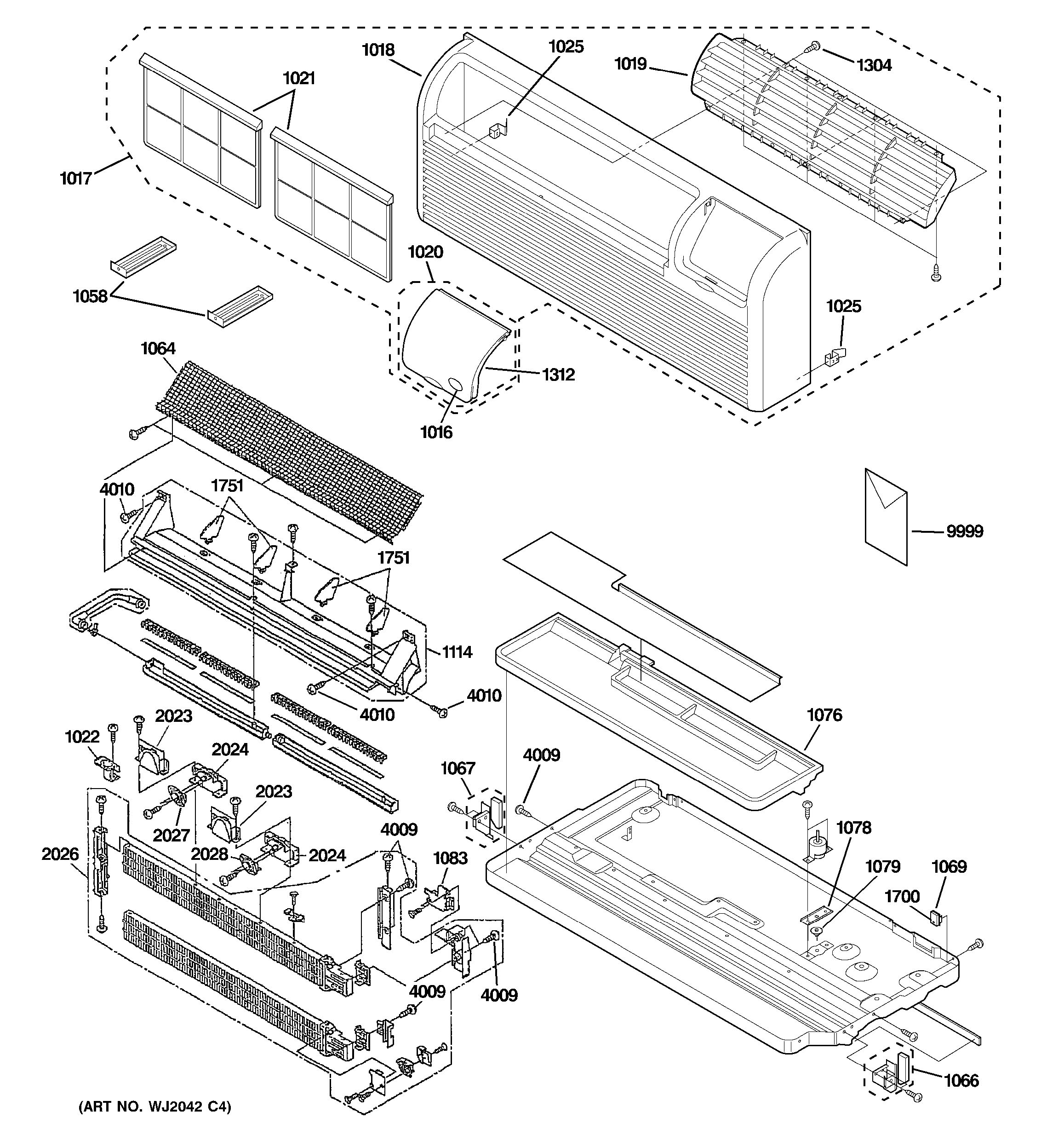 Assembly View For GRILLE, HEATER & BASE PAN PARTS | AZ41E09DABW4