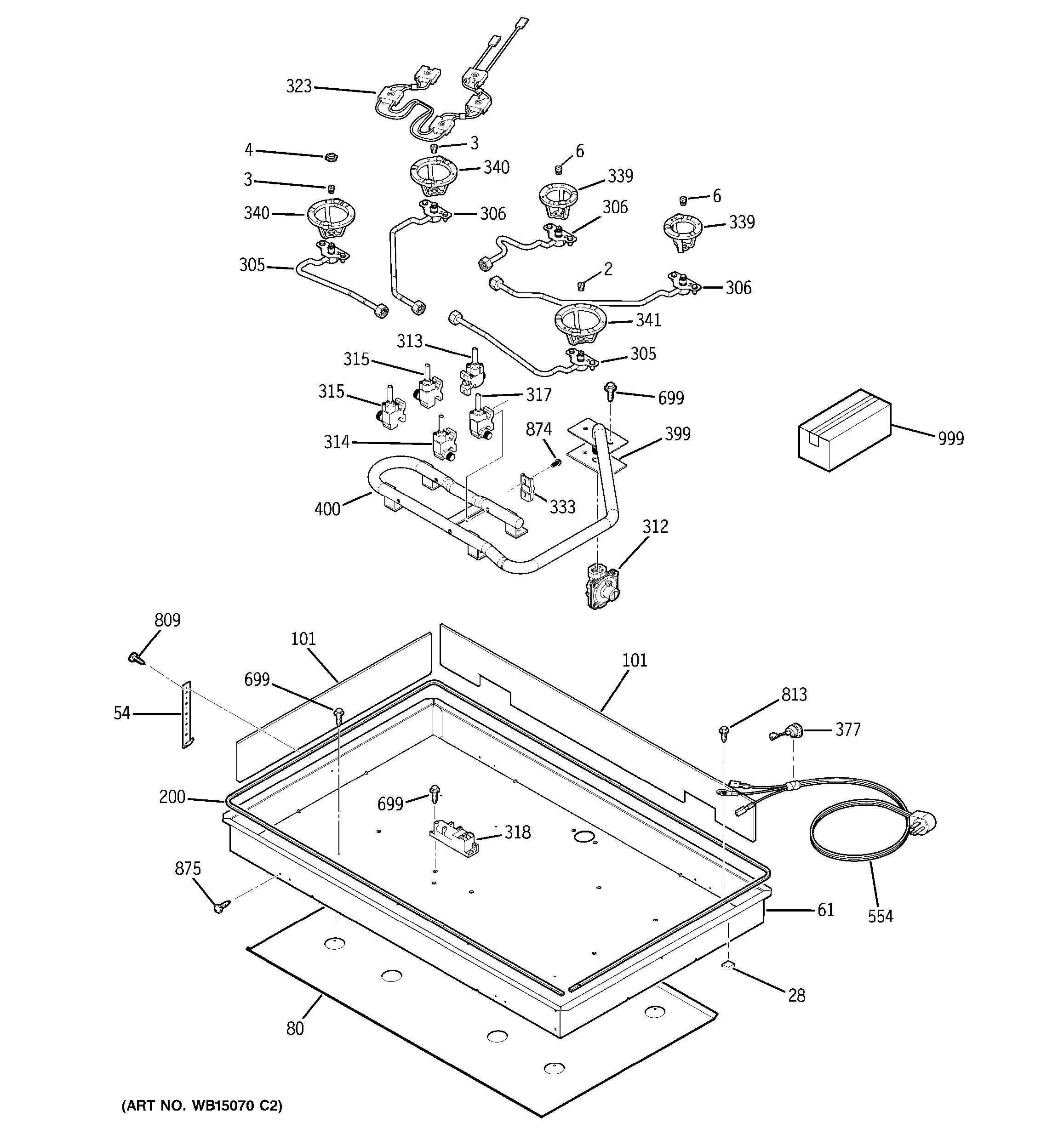 Assembly View for GAS & BURNER PARTS JGP633DET1BB