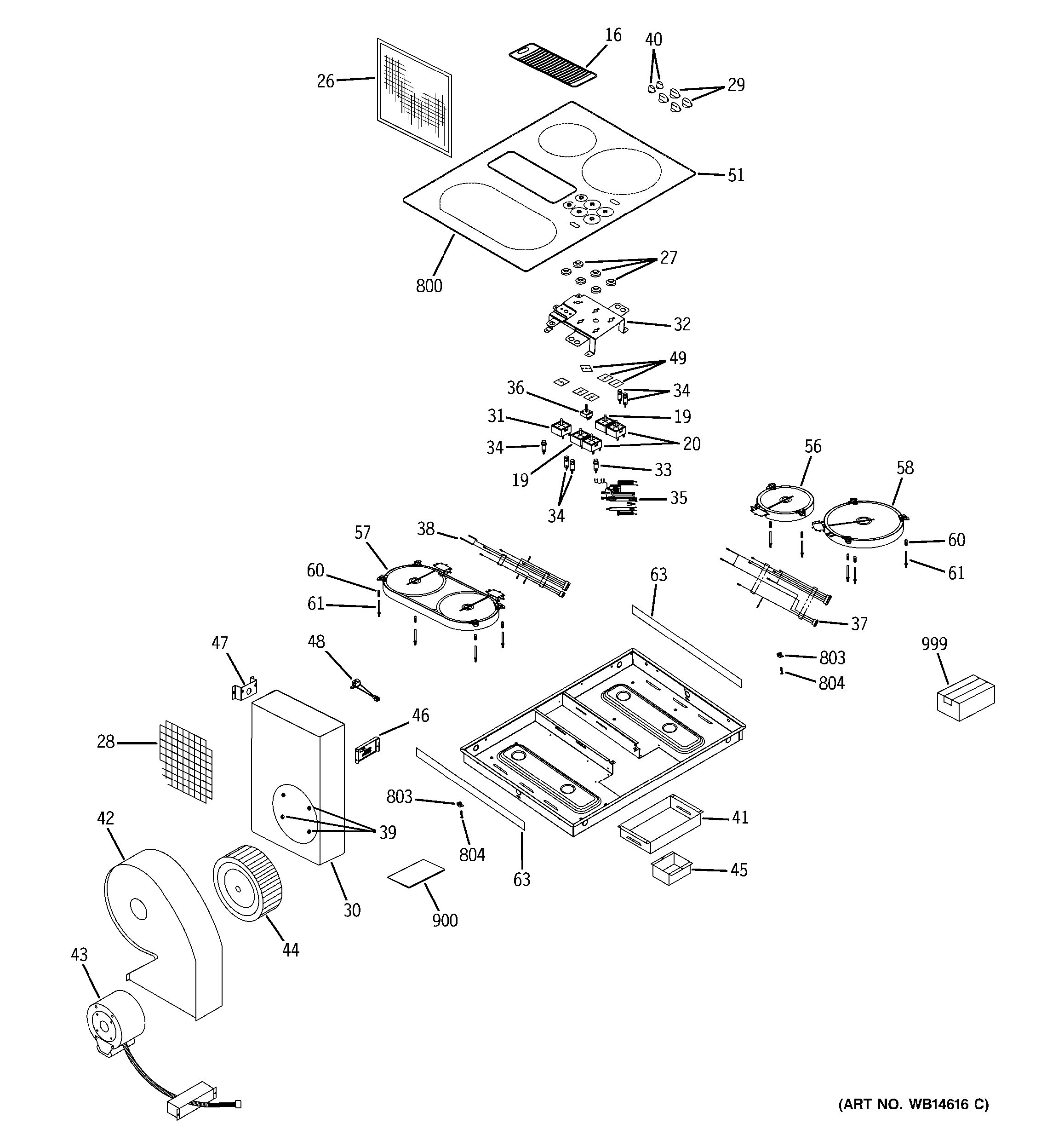 Assembly View for CONTROL PANEL & COOKTOP | PP989DN2BB