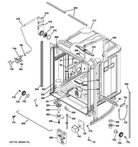 Ge 500 dishwasher store parts