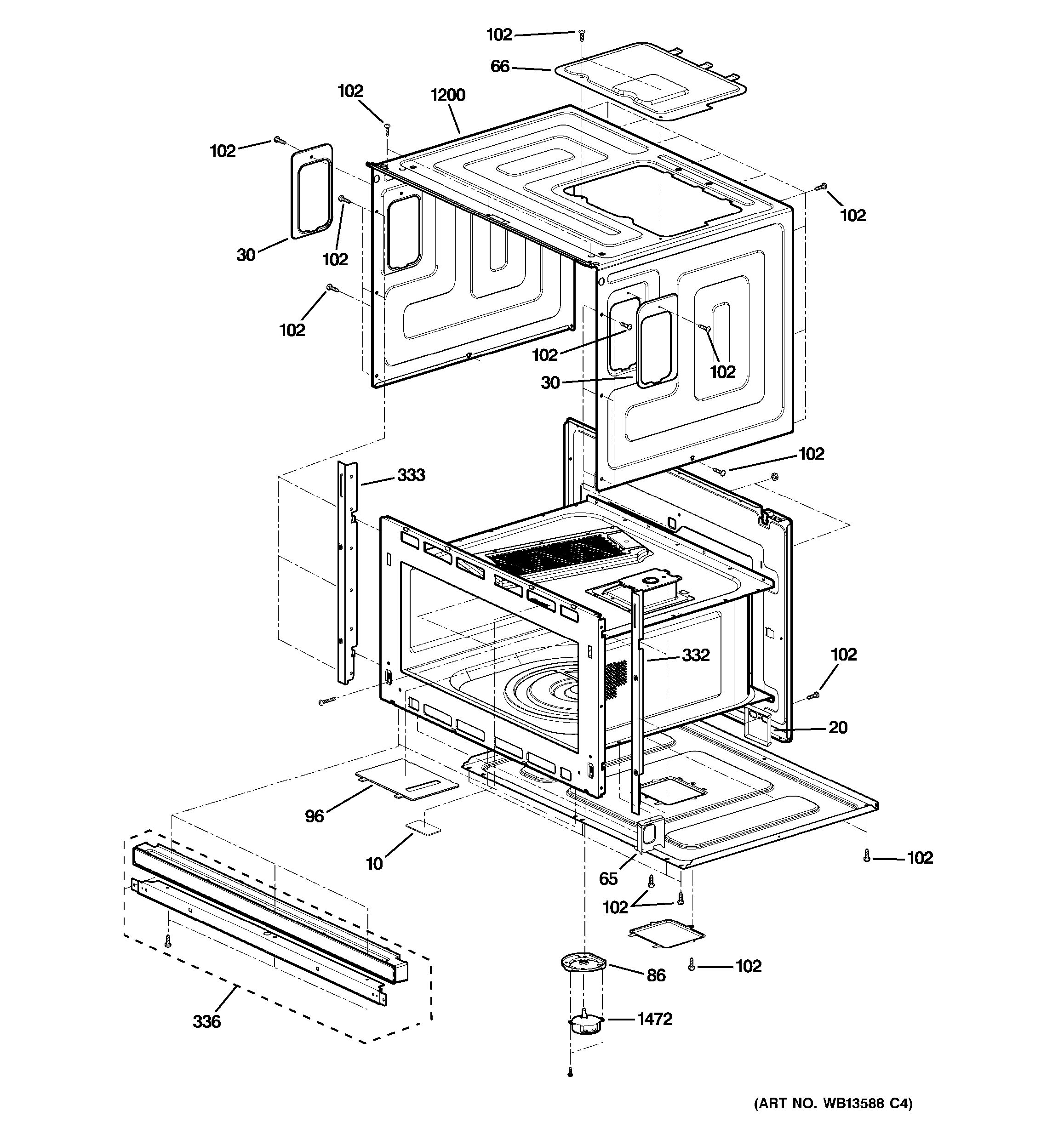 Assembly View for OVEN CAVITY PARTS PSB1000NBB01
