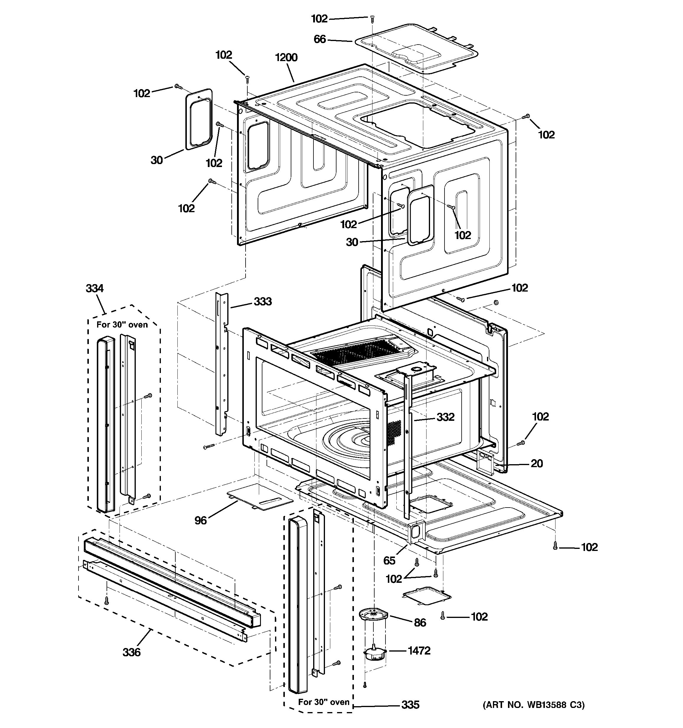 Assembly View for OVEN CAVITY PARTS SCB1001KSS01