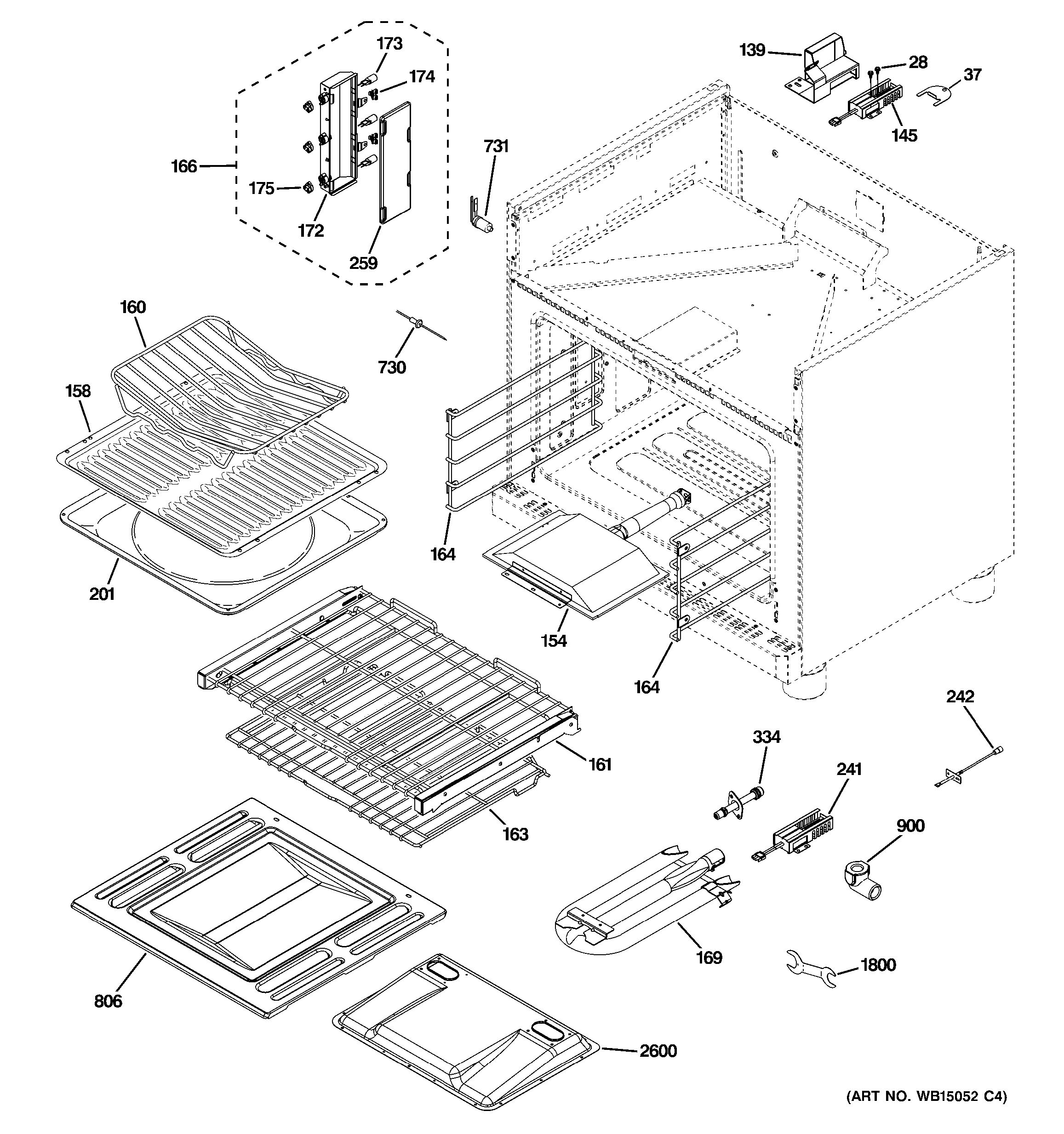 Assembly View for OVEN CAVITY PARTS ZGP366NR2SS