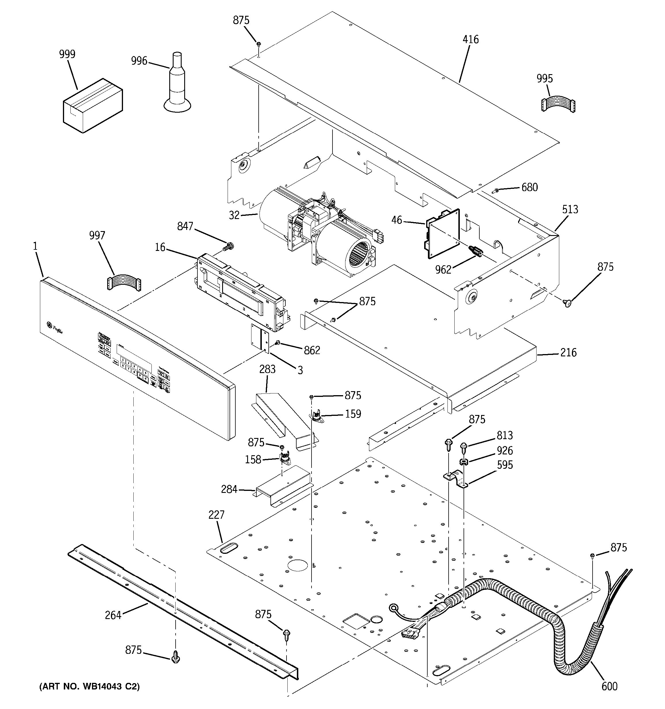 Assembly View for CONTROL PANEL | PT956SR1SS