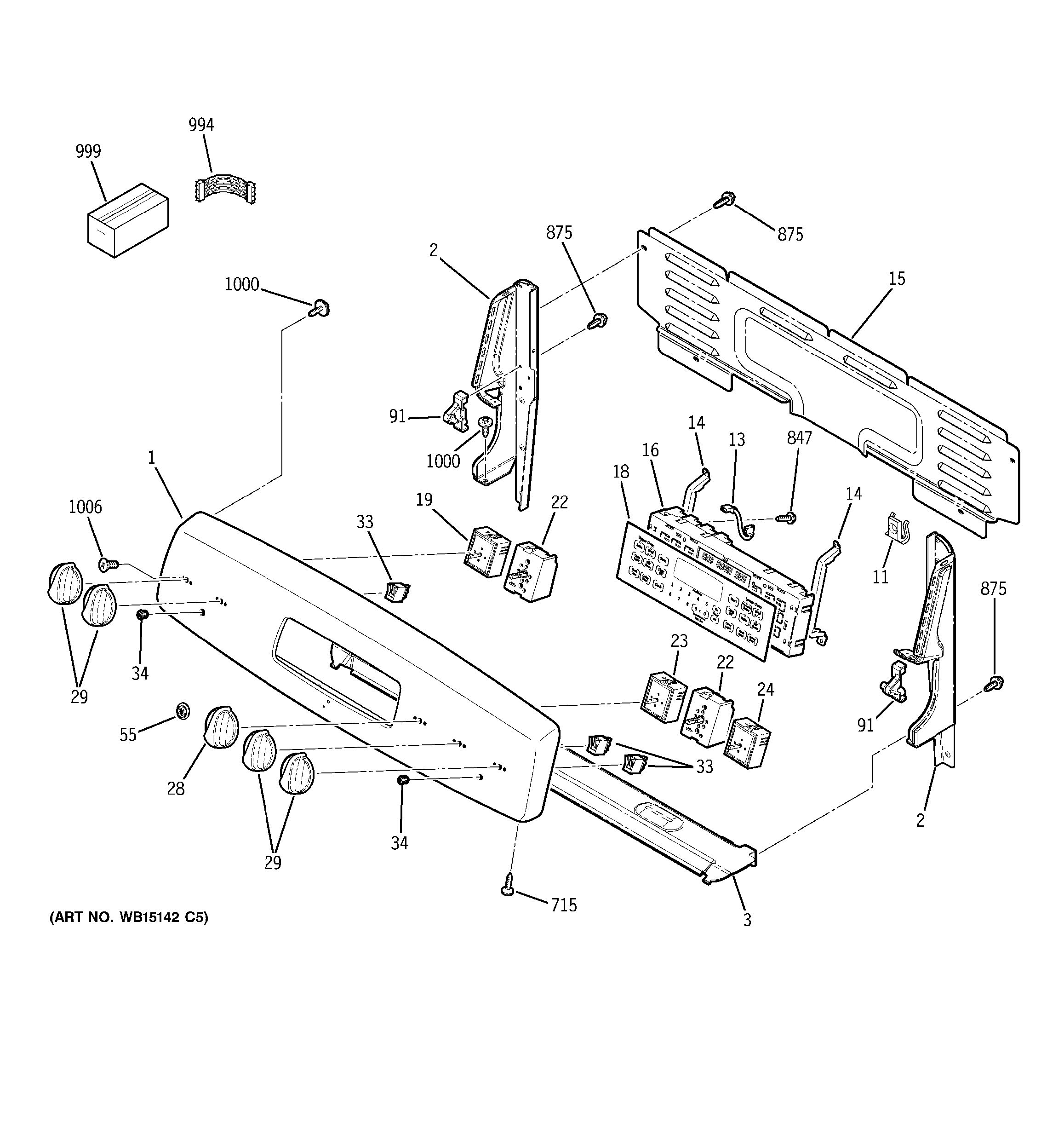 Assembly View for CONTROL PANEL | JB705ST2SS