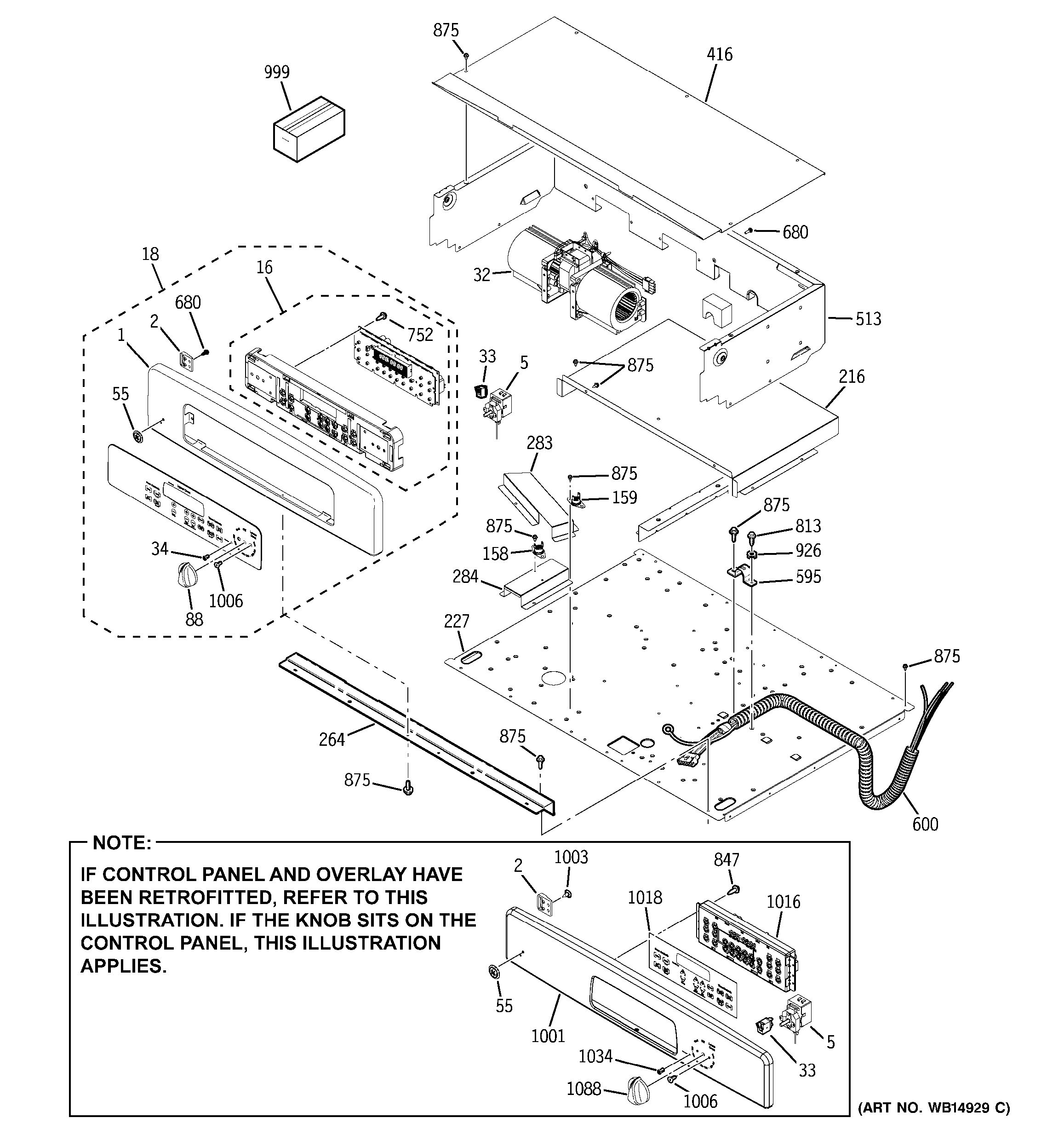 Assembly View for CONTROL PANEL | JTP35BM2BB