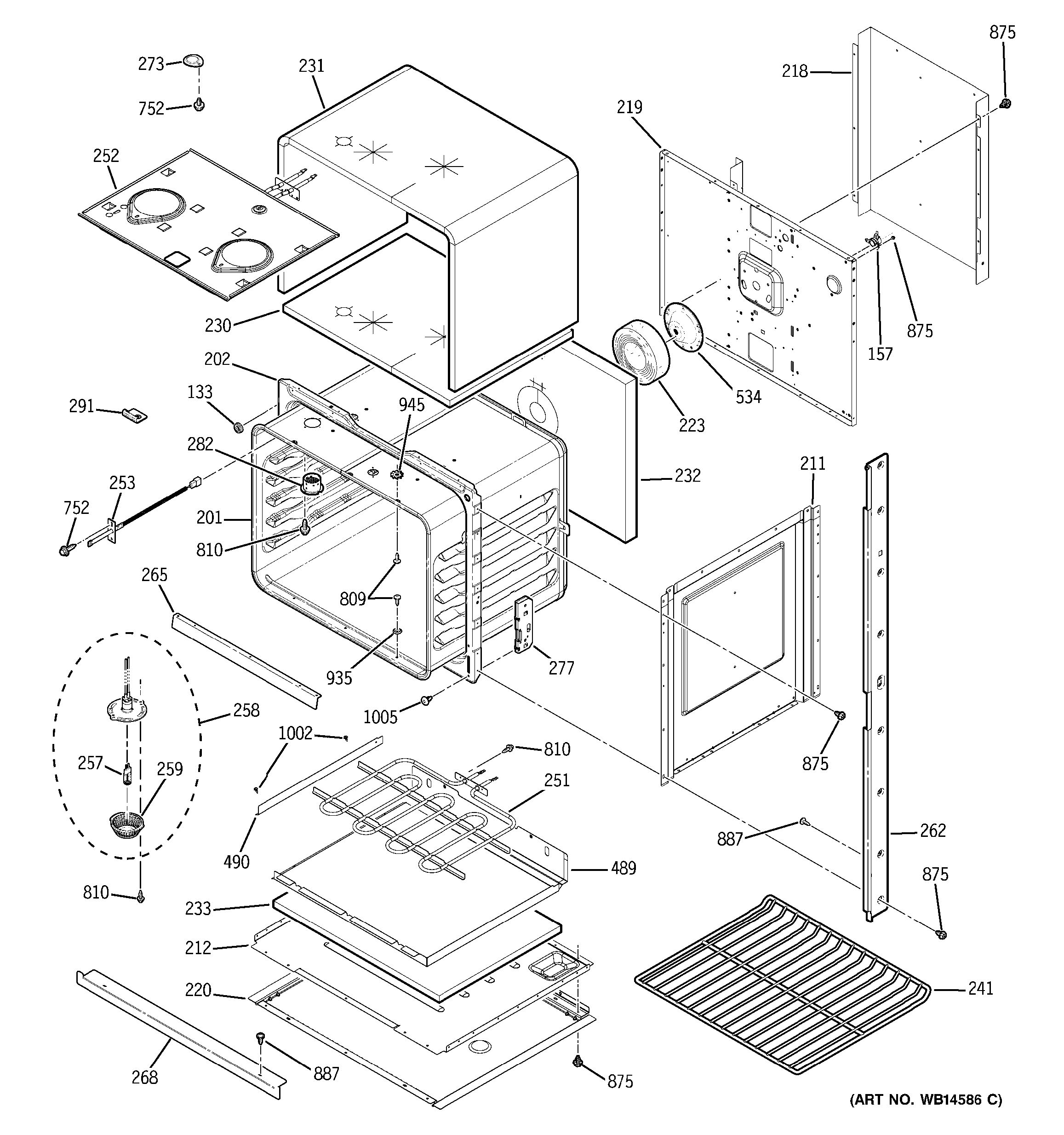 Assembly View For Lower Oven 