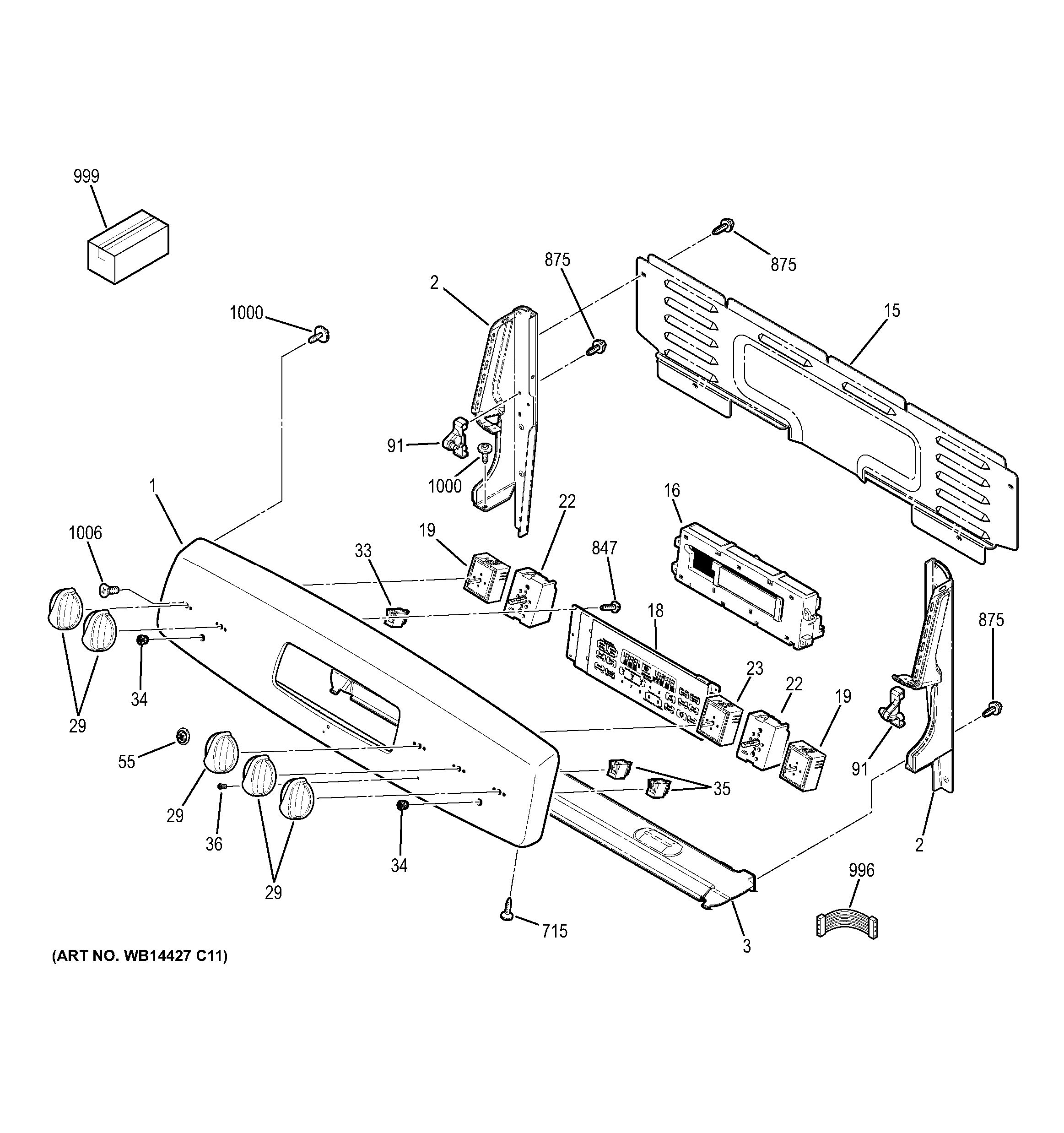 Assembly View for CONTROL PANEL | JB650ED1ES