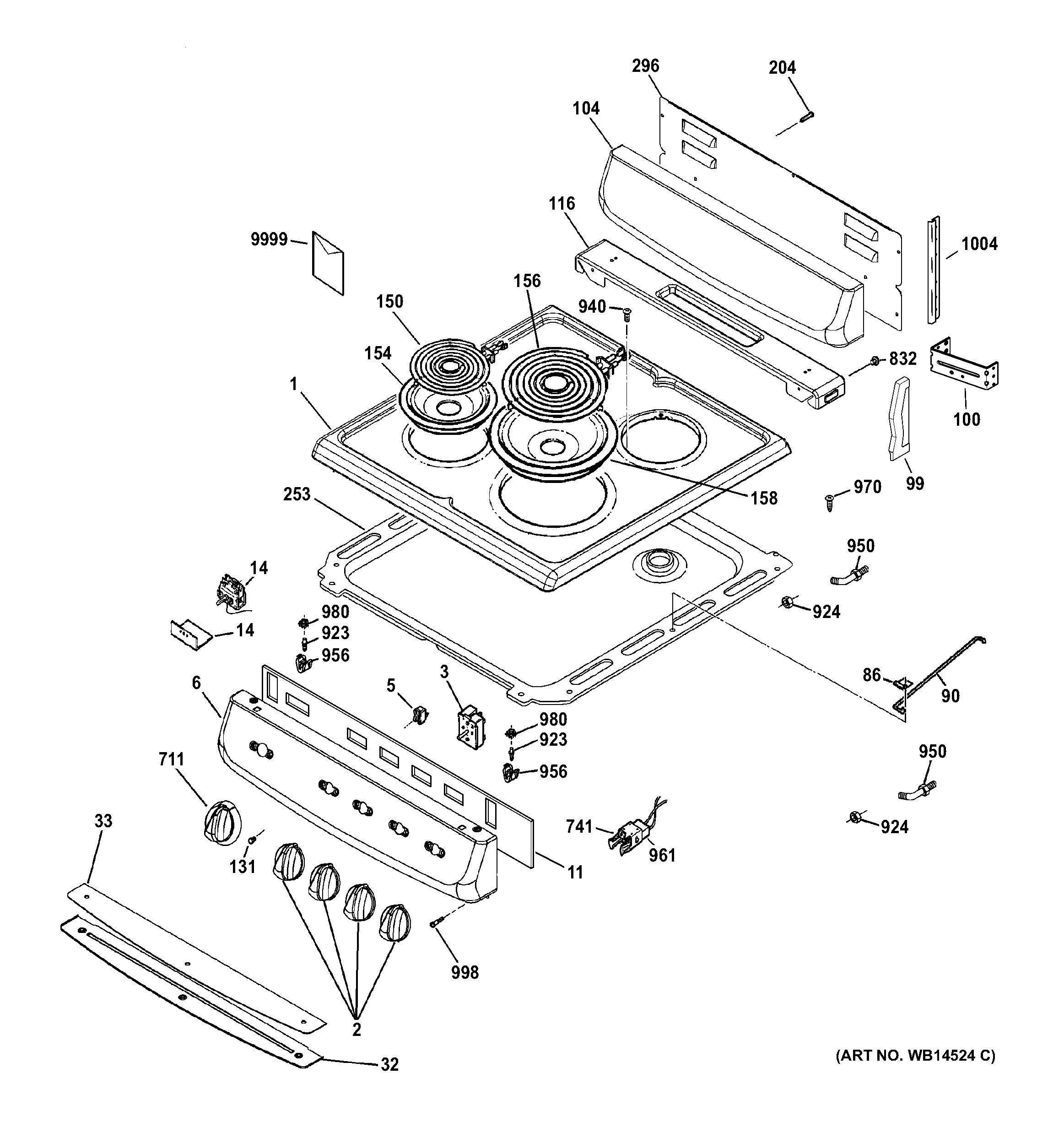 Assembly View for CONTROL PANEL & COOKTOP | JAS02SN1SS