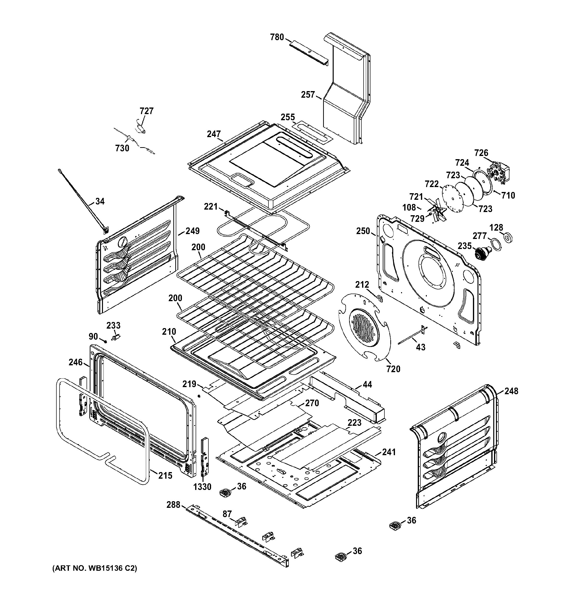 Assembly View for LOWER OVEN PGB995SET1SS