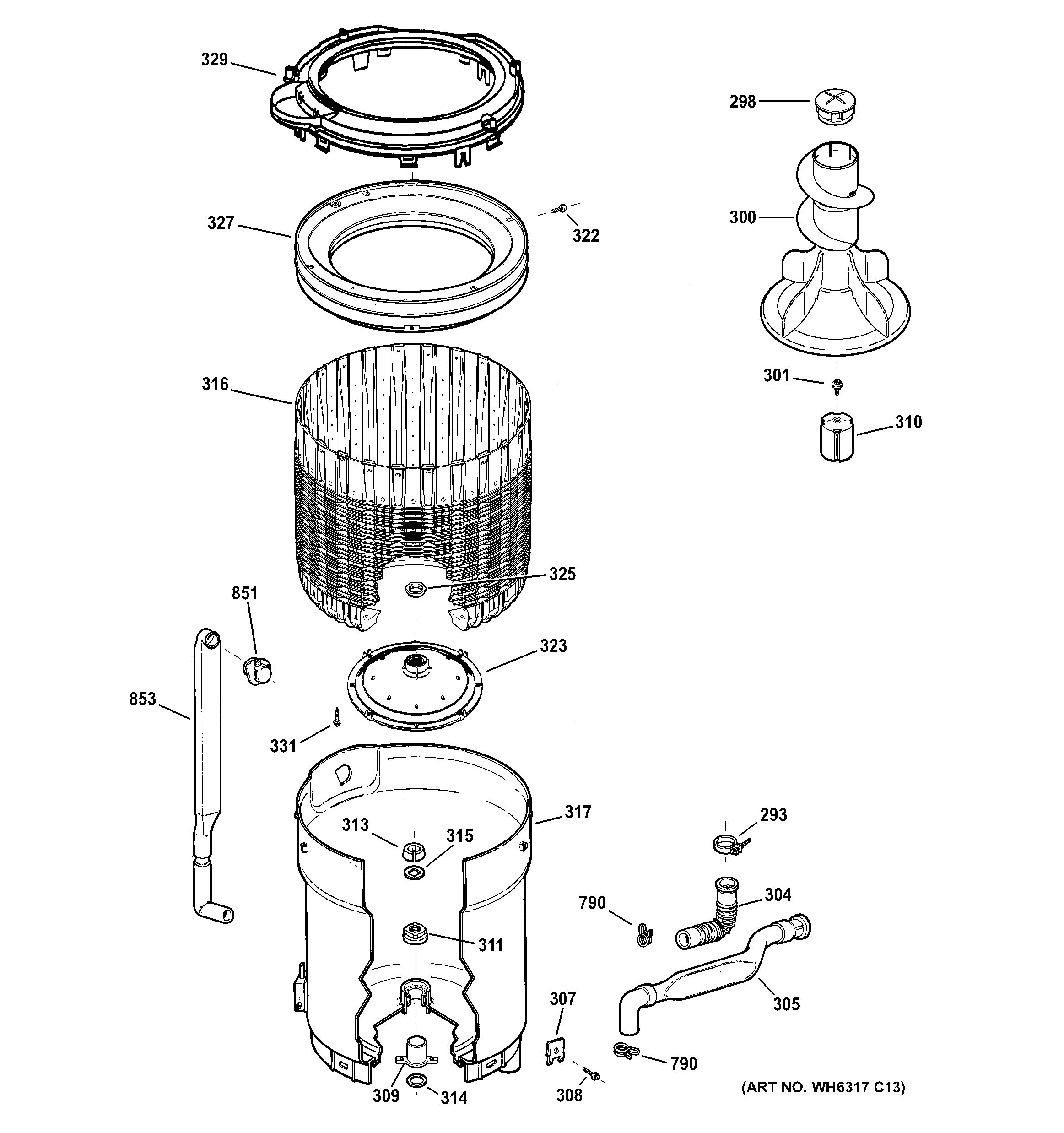 Assembly View for TUB, BASKET & AGITATOR | WJSR4160D0WW