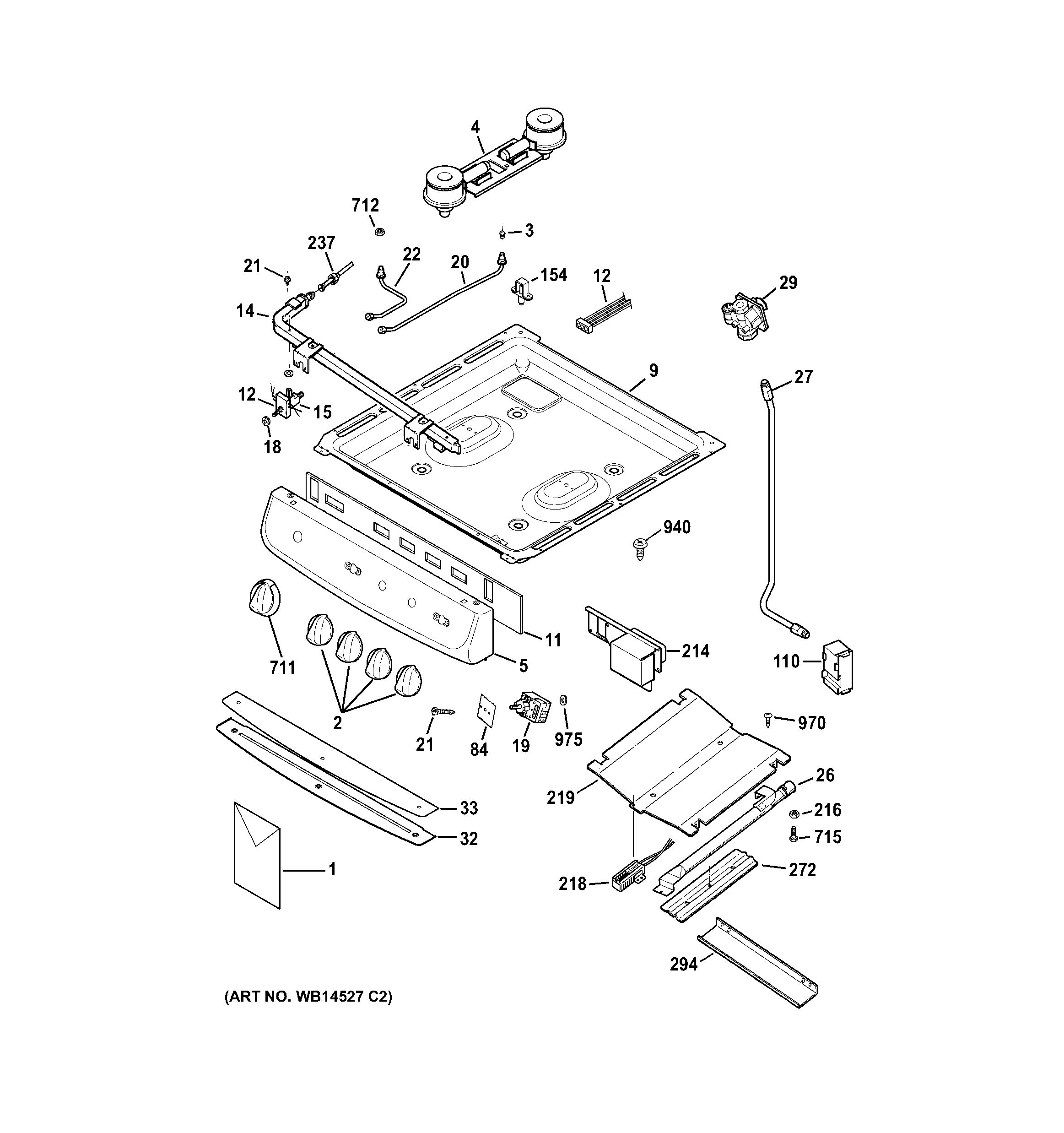 Assembly View for GAS & BURNER PARTS JGAS02SEN4SS