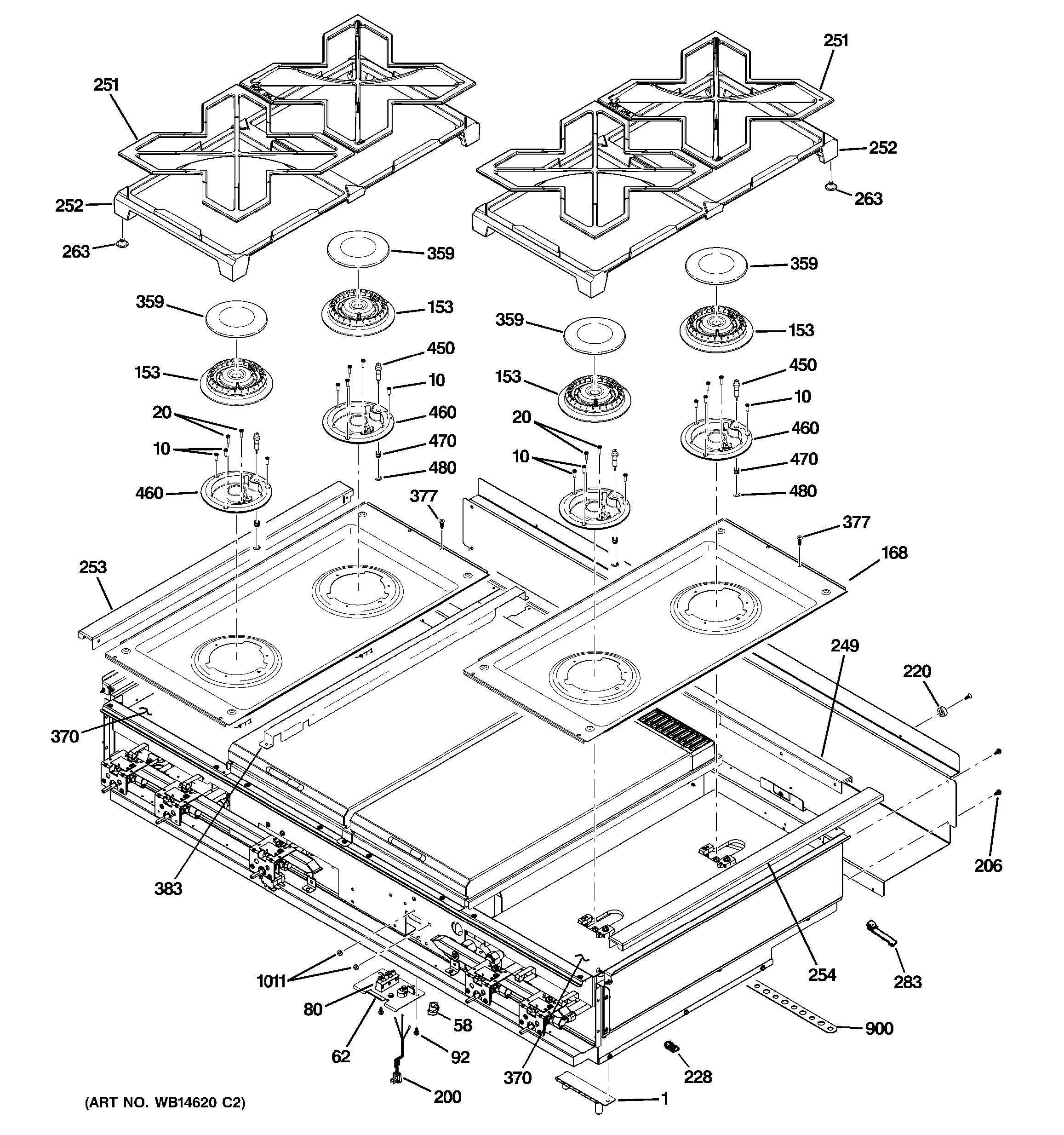 Assembly View for COOKTOP ZGU484LGP4SS