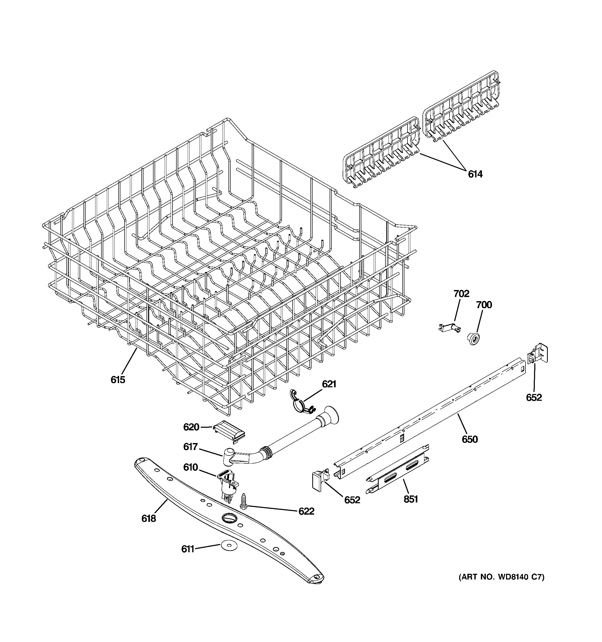 Assembly View for UPPER RACK ASSEMBLY CDW9380N20SS