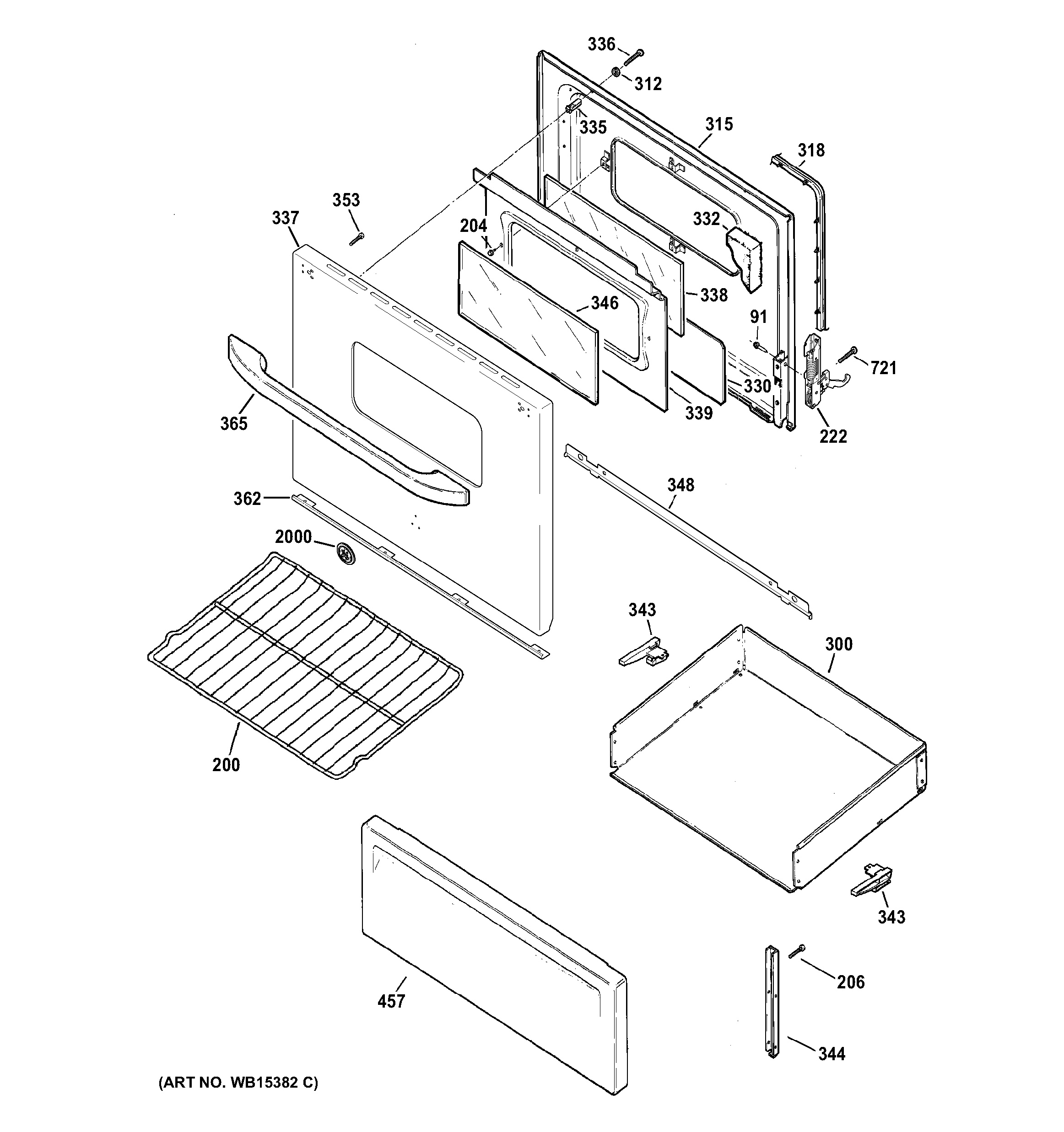 Assembly View for DOOR & DRAWER PARTS | JBS10DF1WW