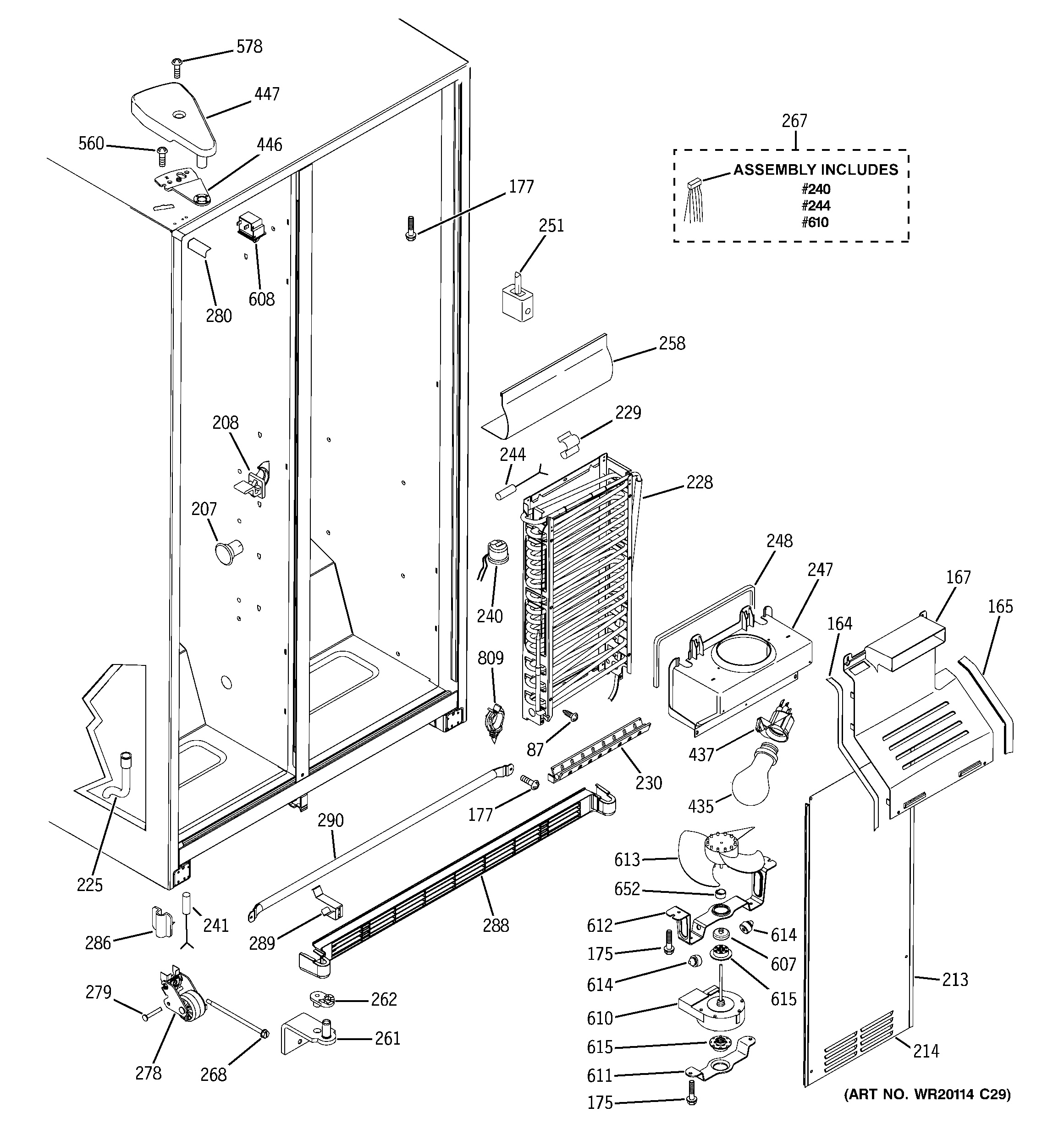 Assembly View for FREEZER SECTION GSH25JSCCSS