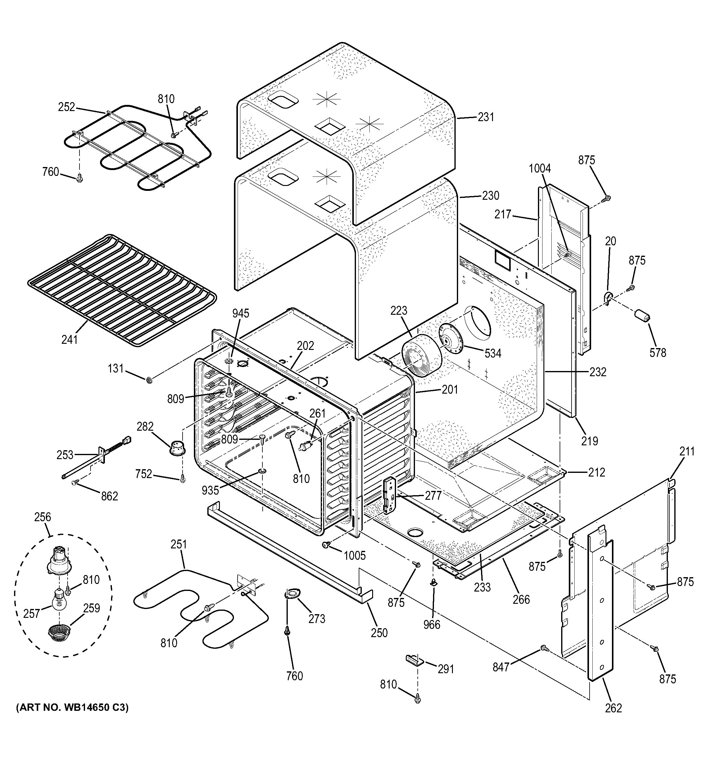 Assembly View for BODY PARTS | JD630SF1SS