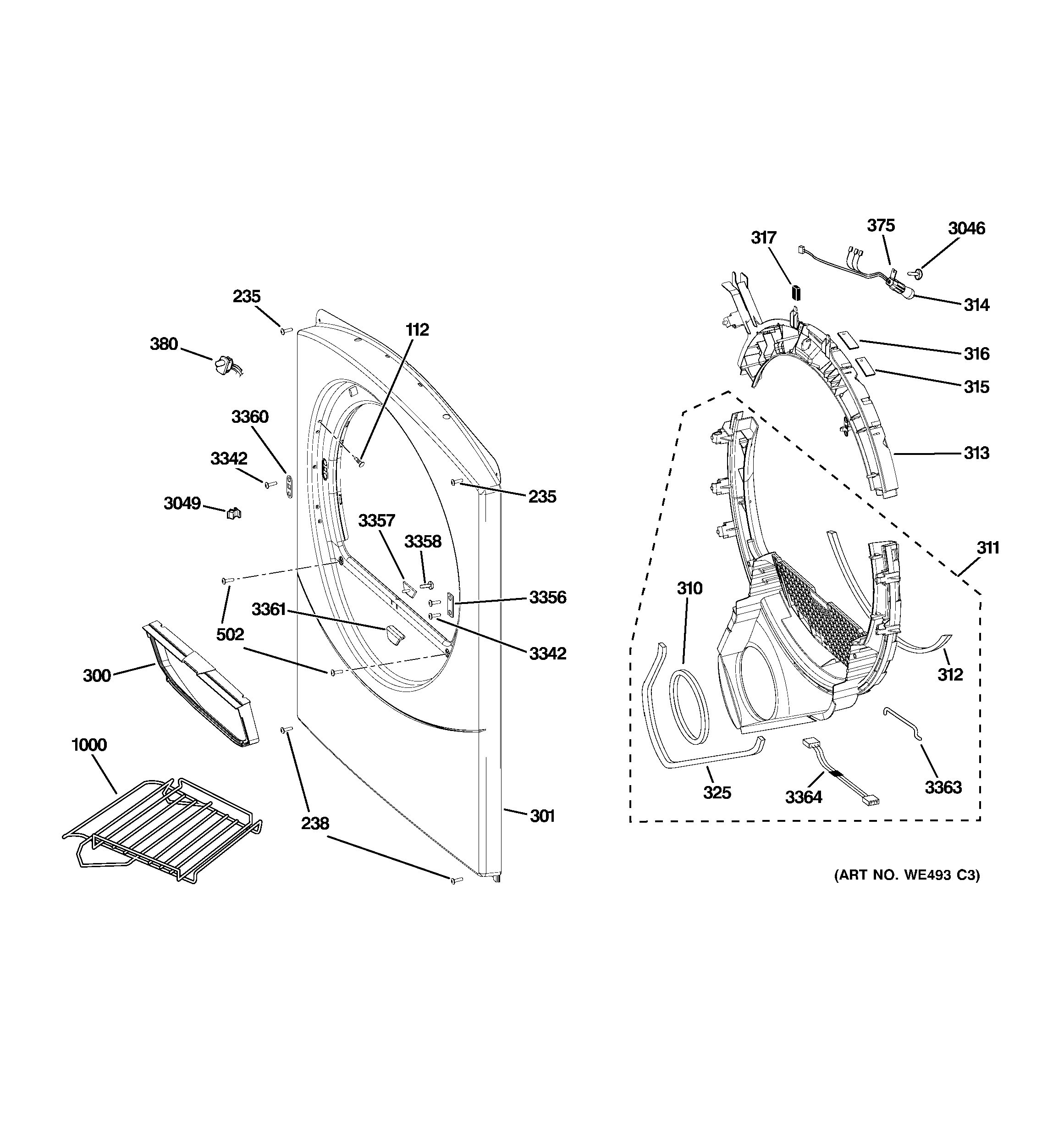 Assembly View for FRONT PANEL | GFDN100EL0WW