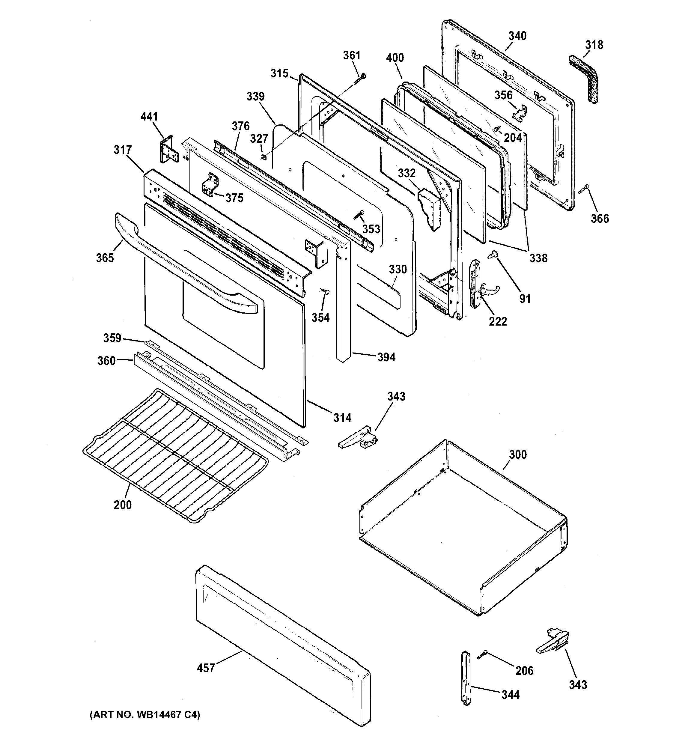 Assembly View for DOOR & DRAWER PARTS | RGB745DEP6CT