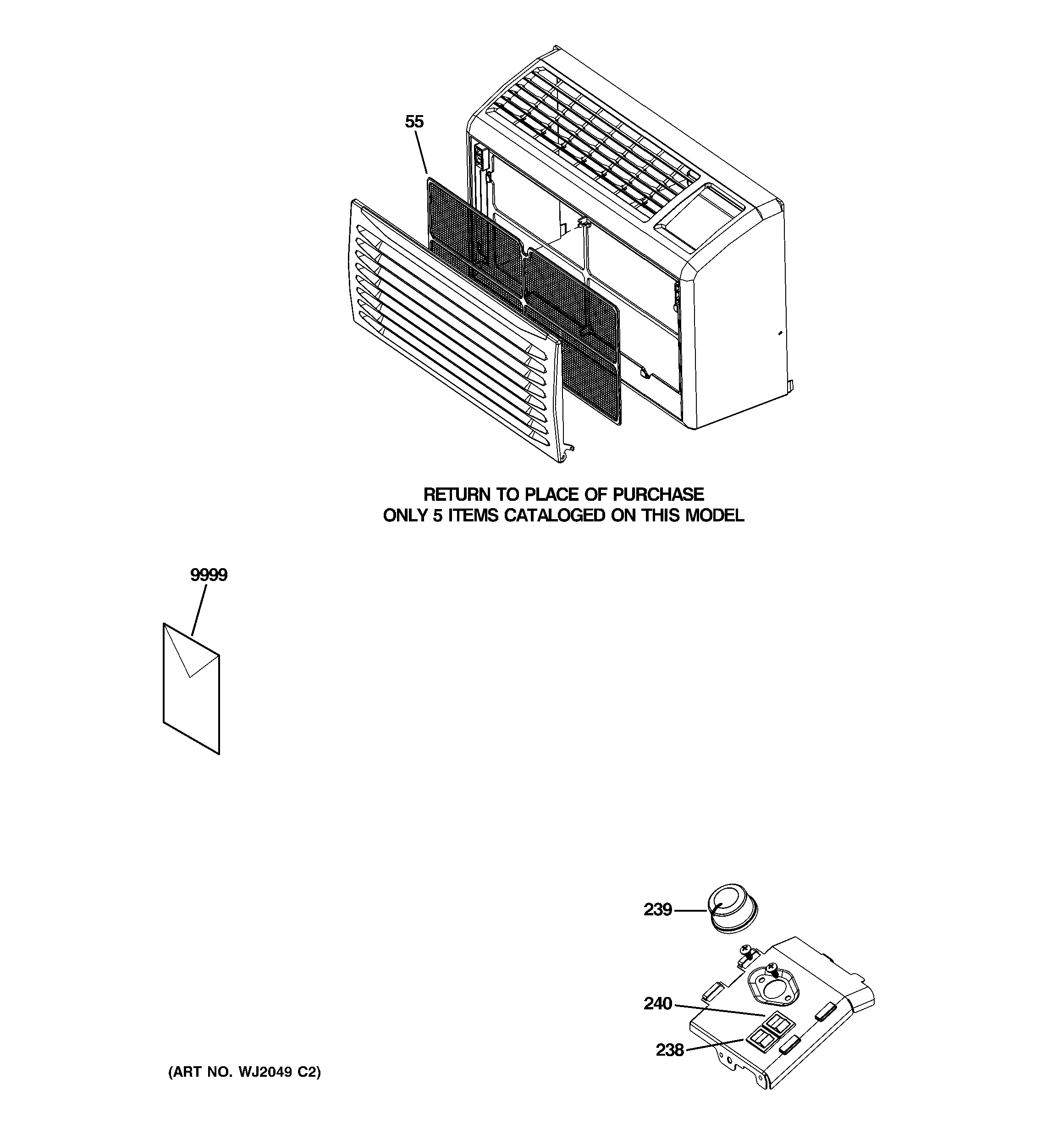 Assembly View for ROOM AIR CONDITIONER AHR05LSQ1