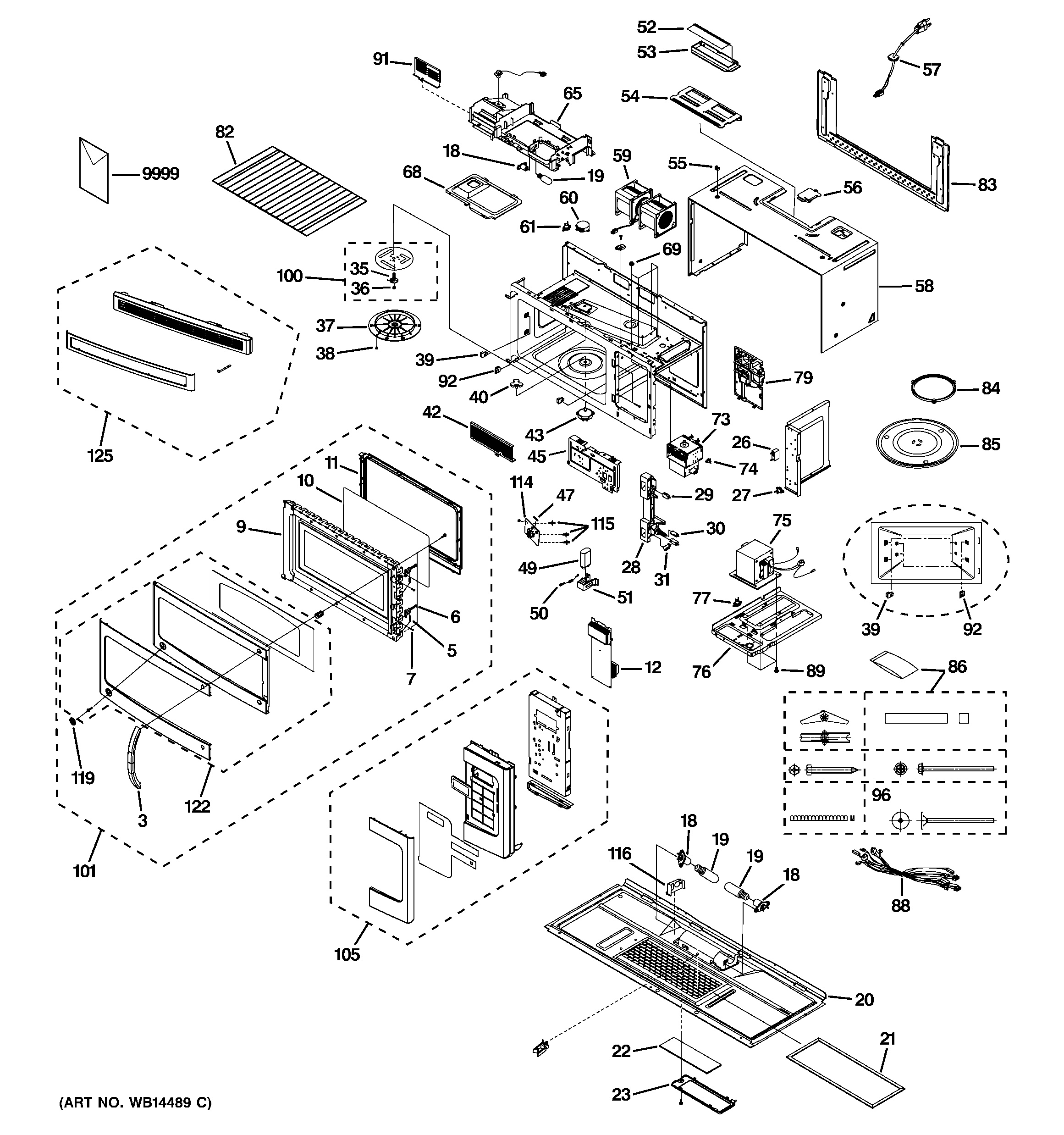 Assembly View for MICROWAVE JVM1540LN1CS