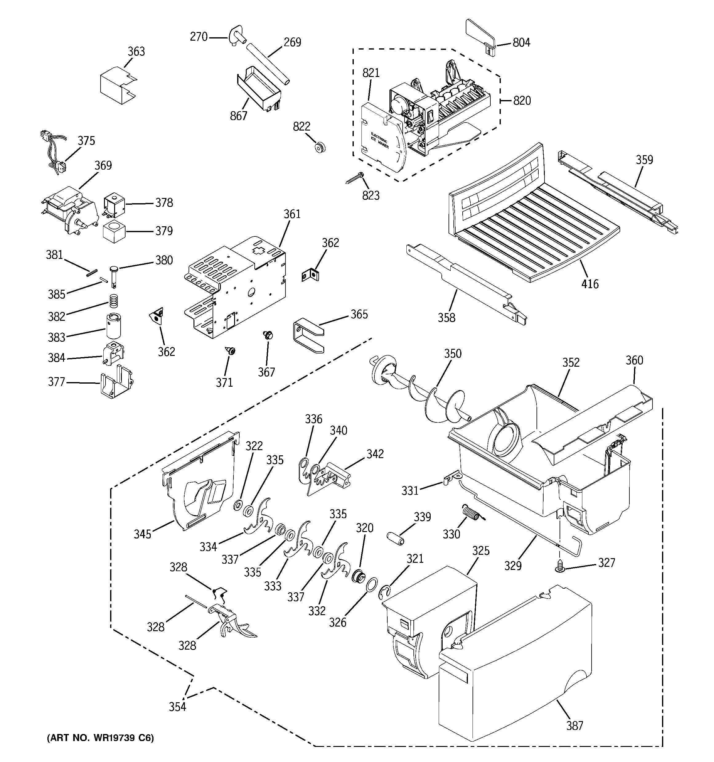 Assembly View for ICE MAKER & DISPENSER | GSH22JSTASS