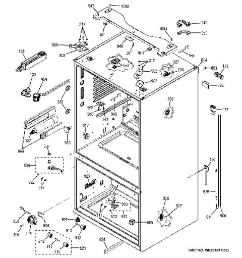 cabinet width fridge