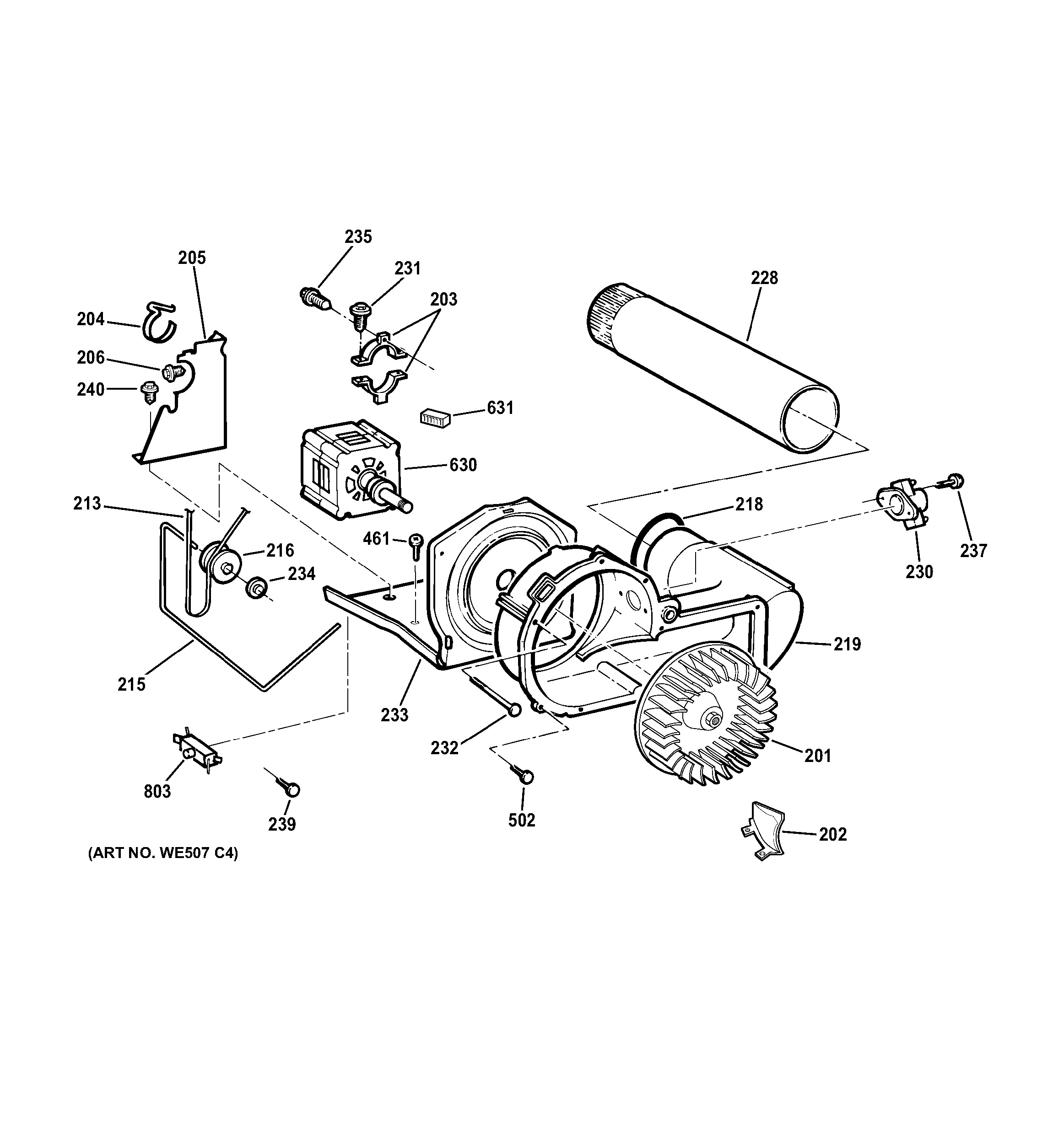 Assembly View for BLOWER & MOTOR ASSEMBLY DCCB330EJ3WC