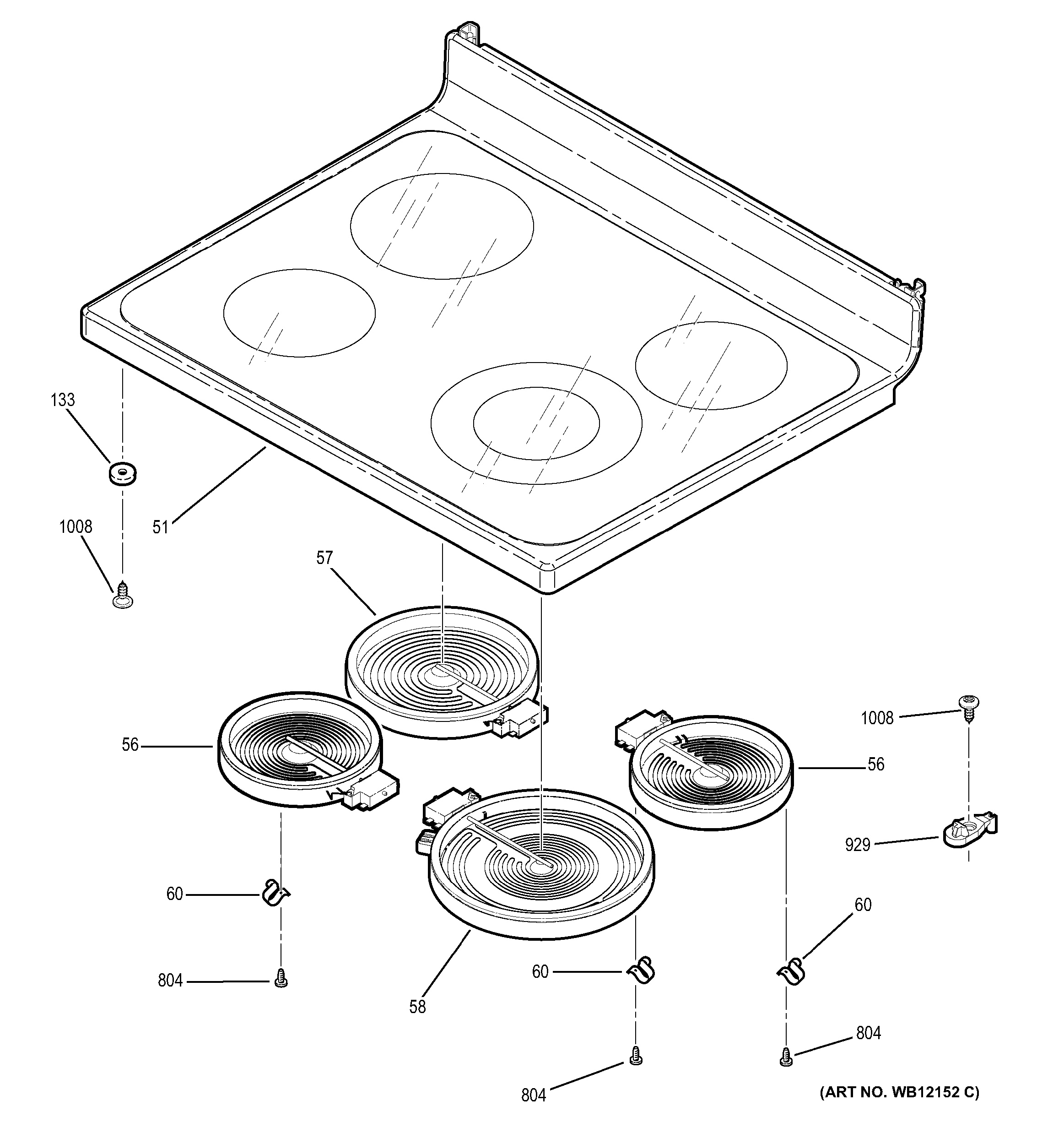 Assembly View for COOKTOP JBP69BH2BB