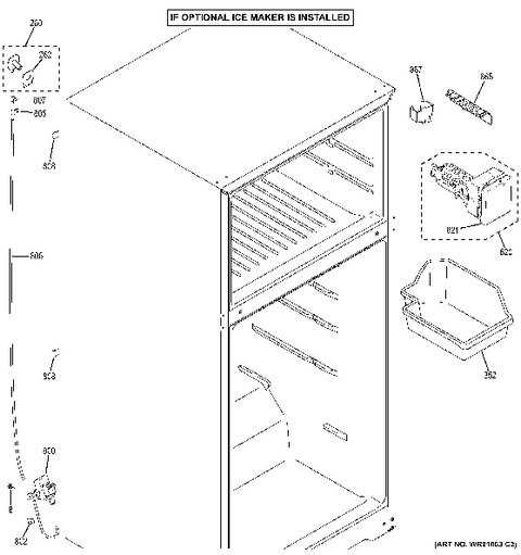 Ripiano In Vetro Per Frigorifero GE / Hotpoint, OEM WR32X21260 - Compatibile GTE17, GTS18, HPS18