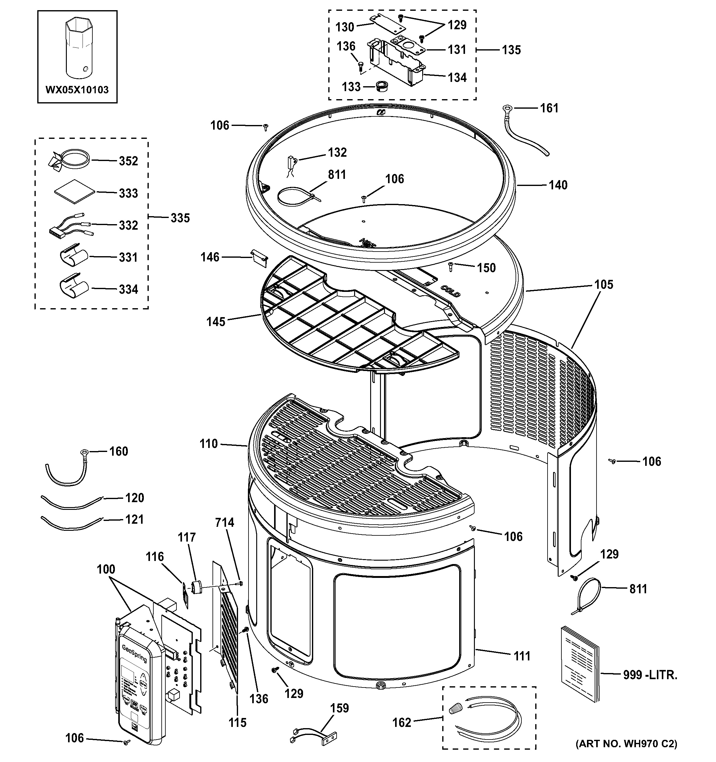 Assembly View for CONTROL PANEL & SHROUD GEH50DEEDSRB