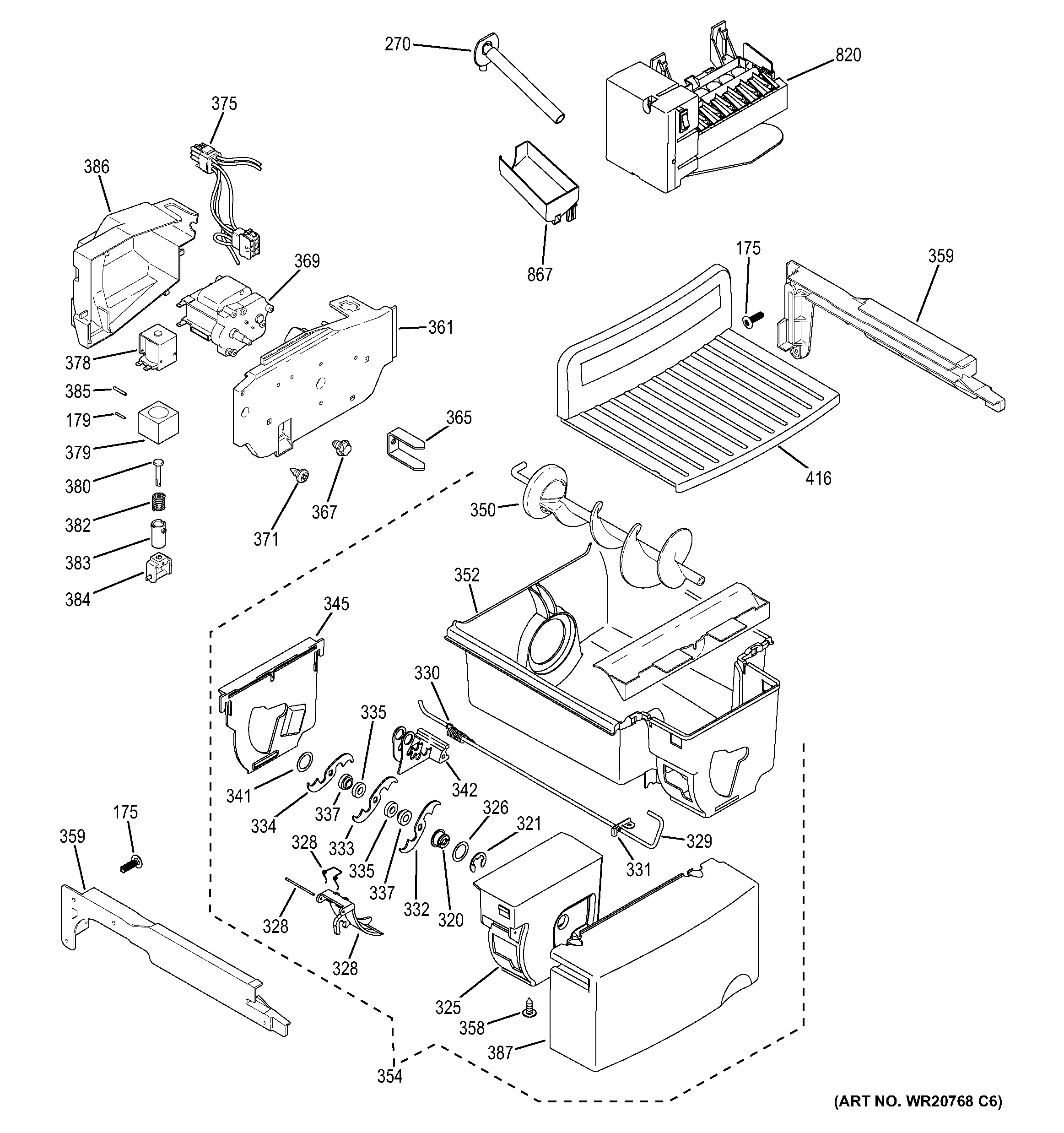 Assembly View for ICE MAKER & DISPENSER HSS25ATHBCBB