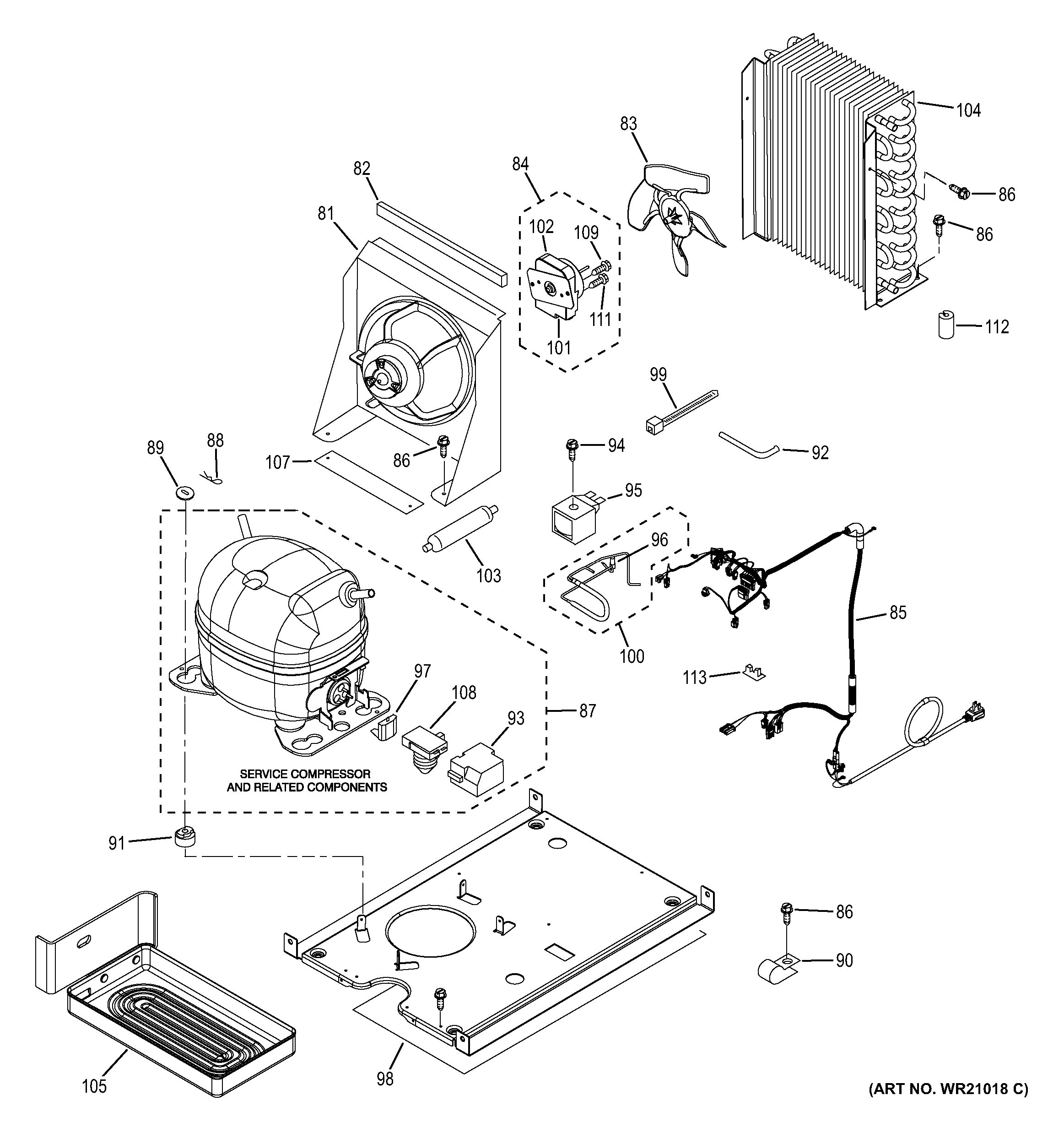 Assembly View for MACHINE COMPARTMENT | ZDIS150ZSSE