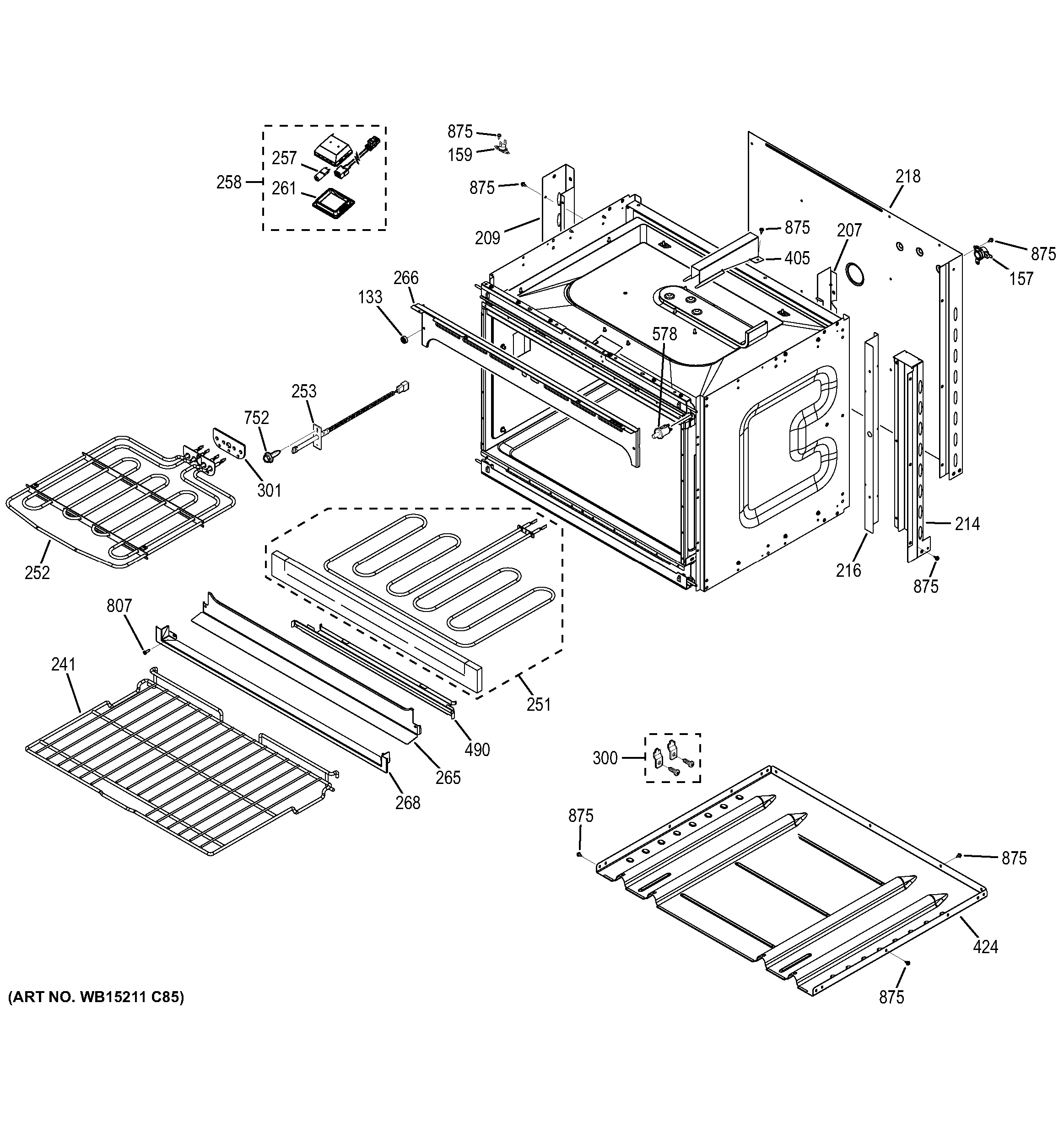 Assembly View for LOWER OVEN JK3500SF3SS