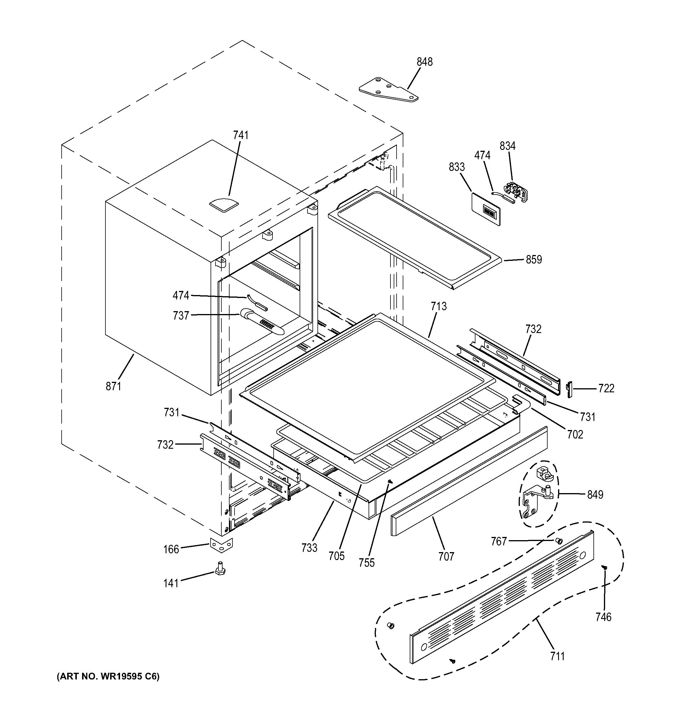 Assembly View for CABINET & SHELVES | ZIBI240HAII