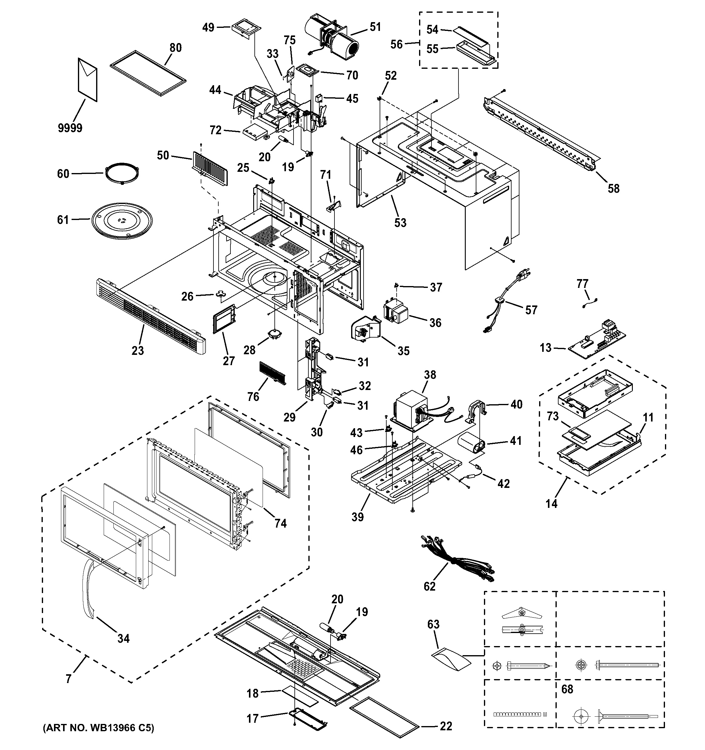 Assembly View for MICROWAVE | RVM1535DM2BB