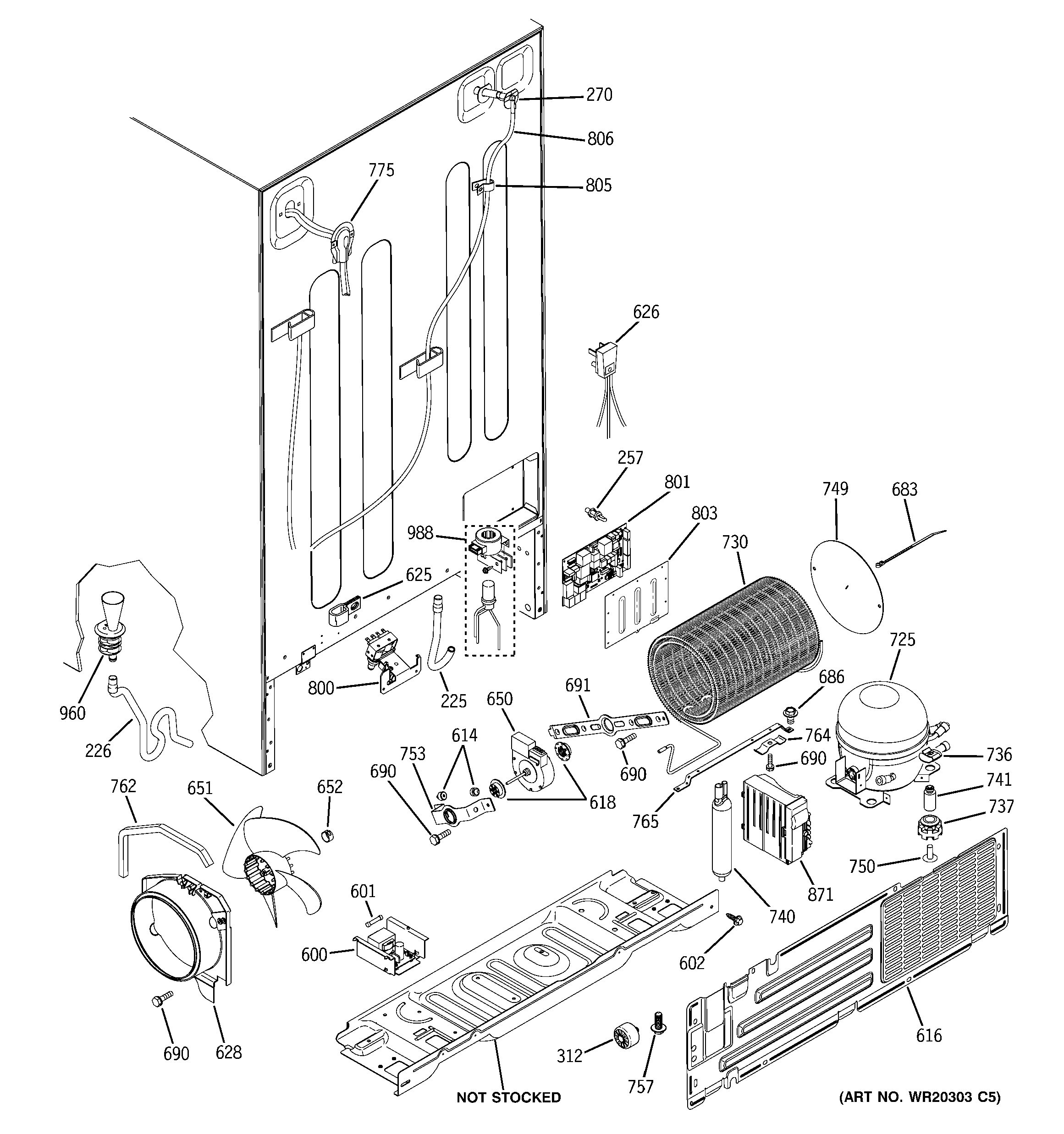 Assembly View for MACHINE COMPARTMENT | ZFSB25DXCSS