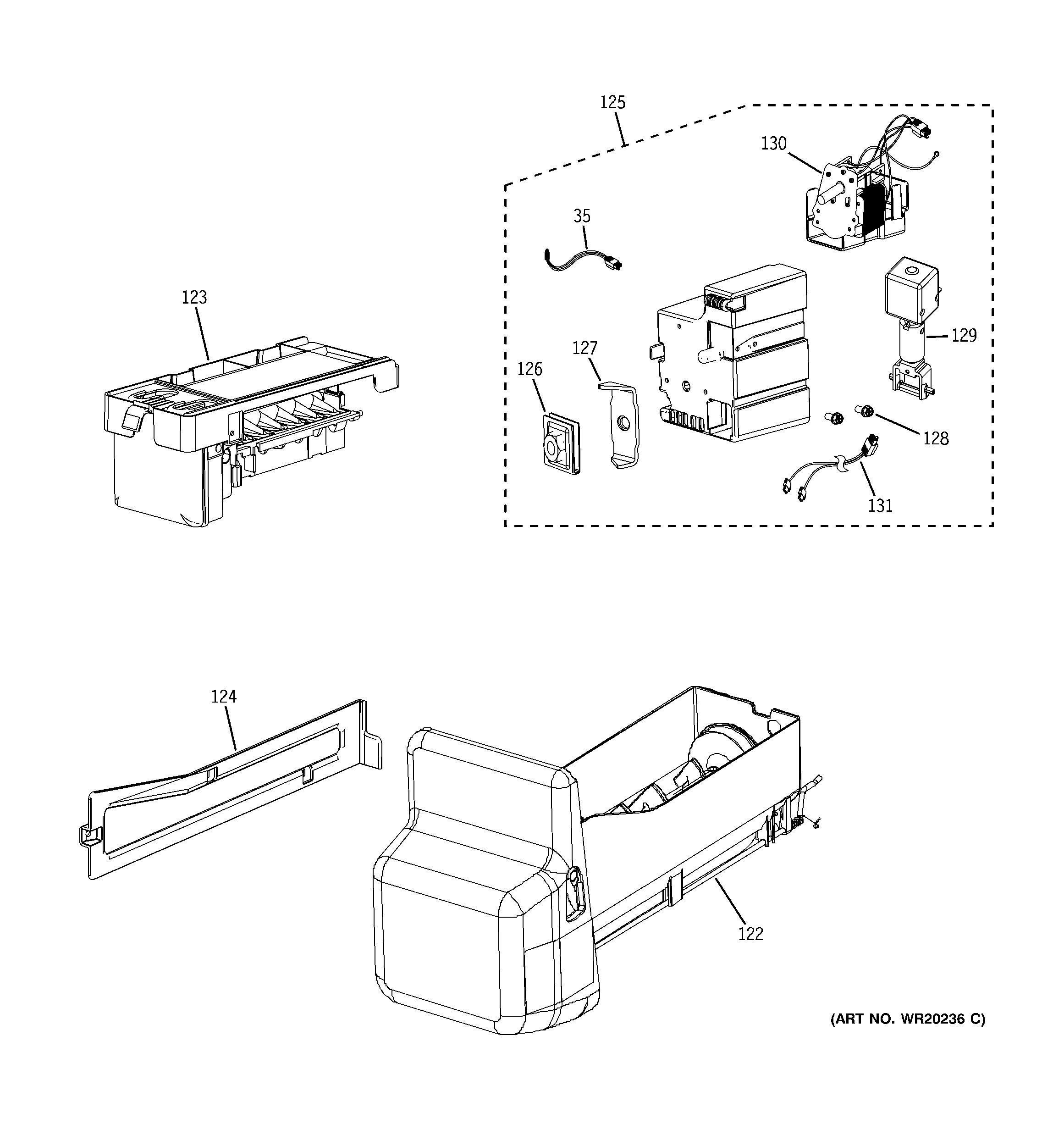 Assembly View for ICE MAKER & DISPENSER PFSS9PKYASS