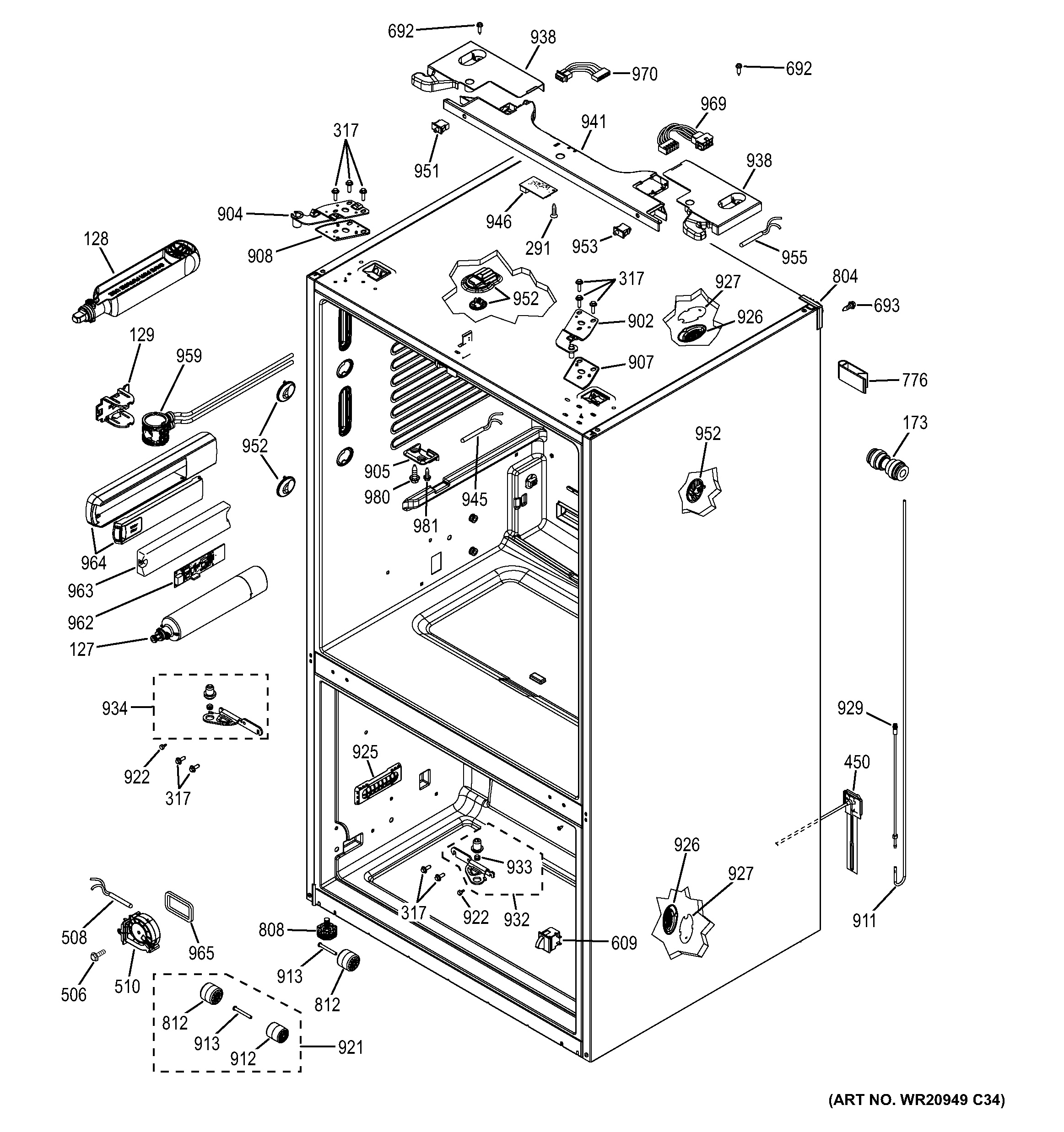 Assembly View for CASE PARTS PFE28RSHESS
