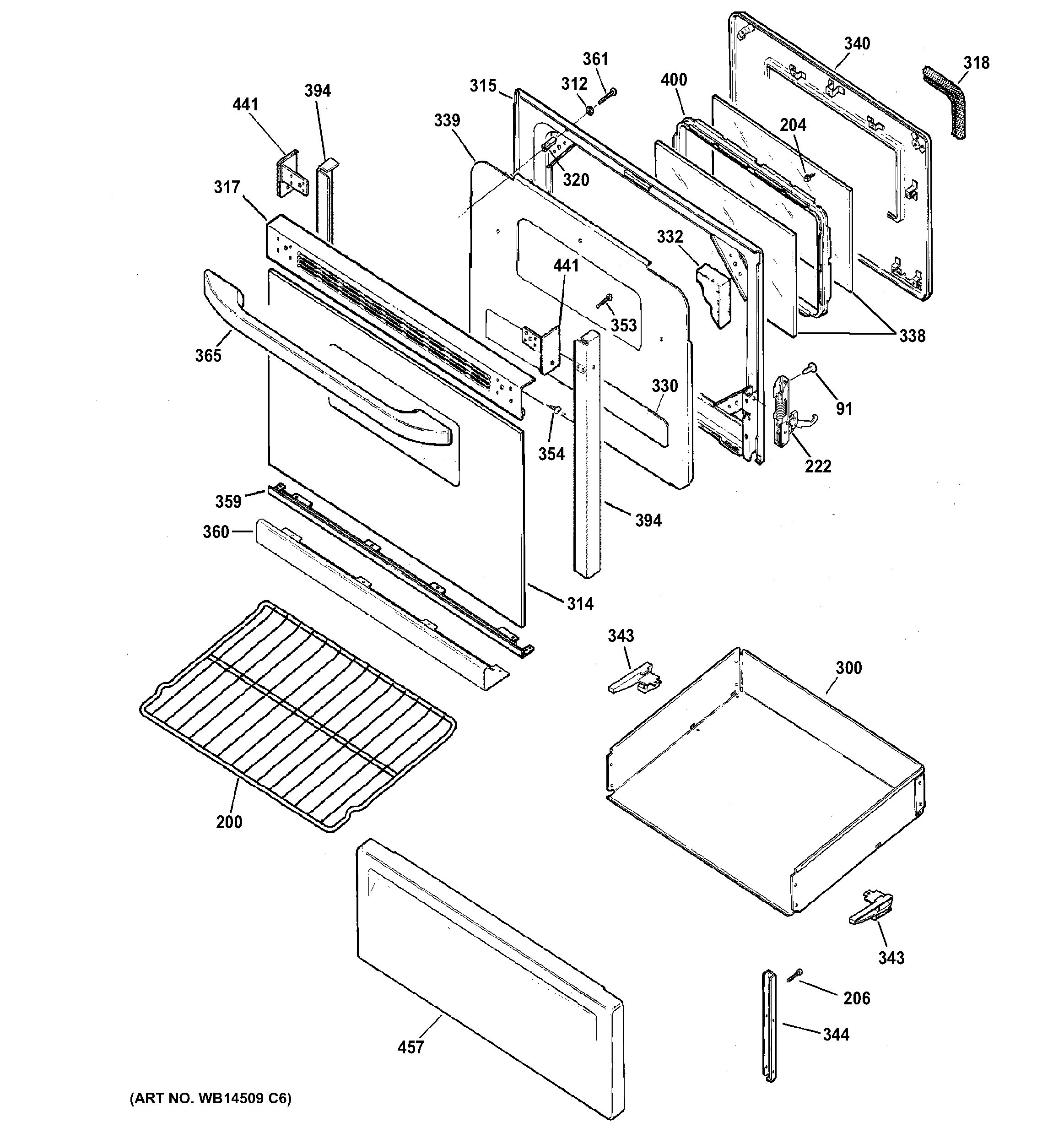 Assembly View for DOOR & DRAWER PARTS | JB255DJ1WW