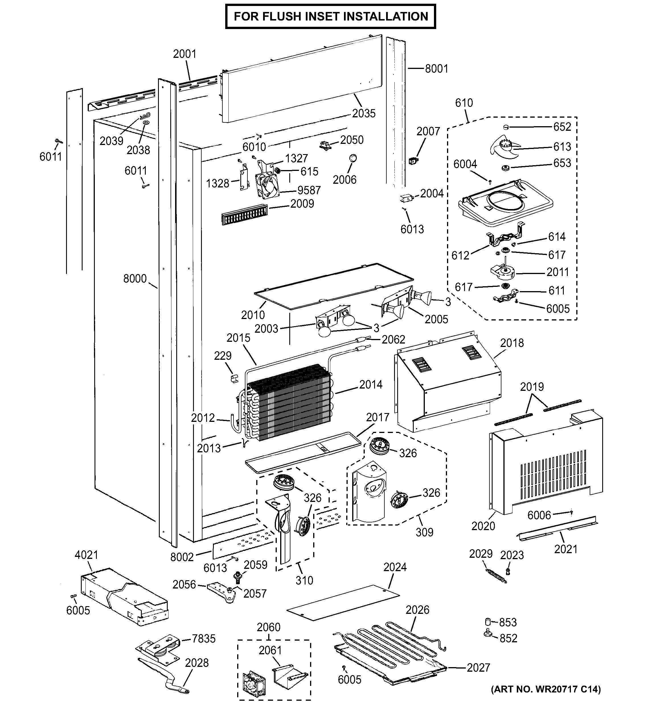 Assembly View for CABINET - FLUSH INSET | ZIR360NHBRH