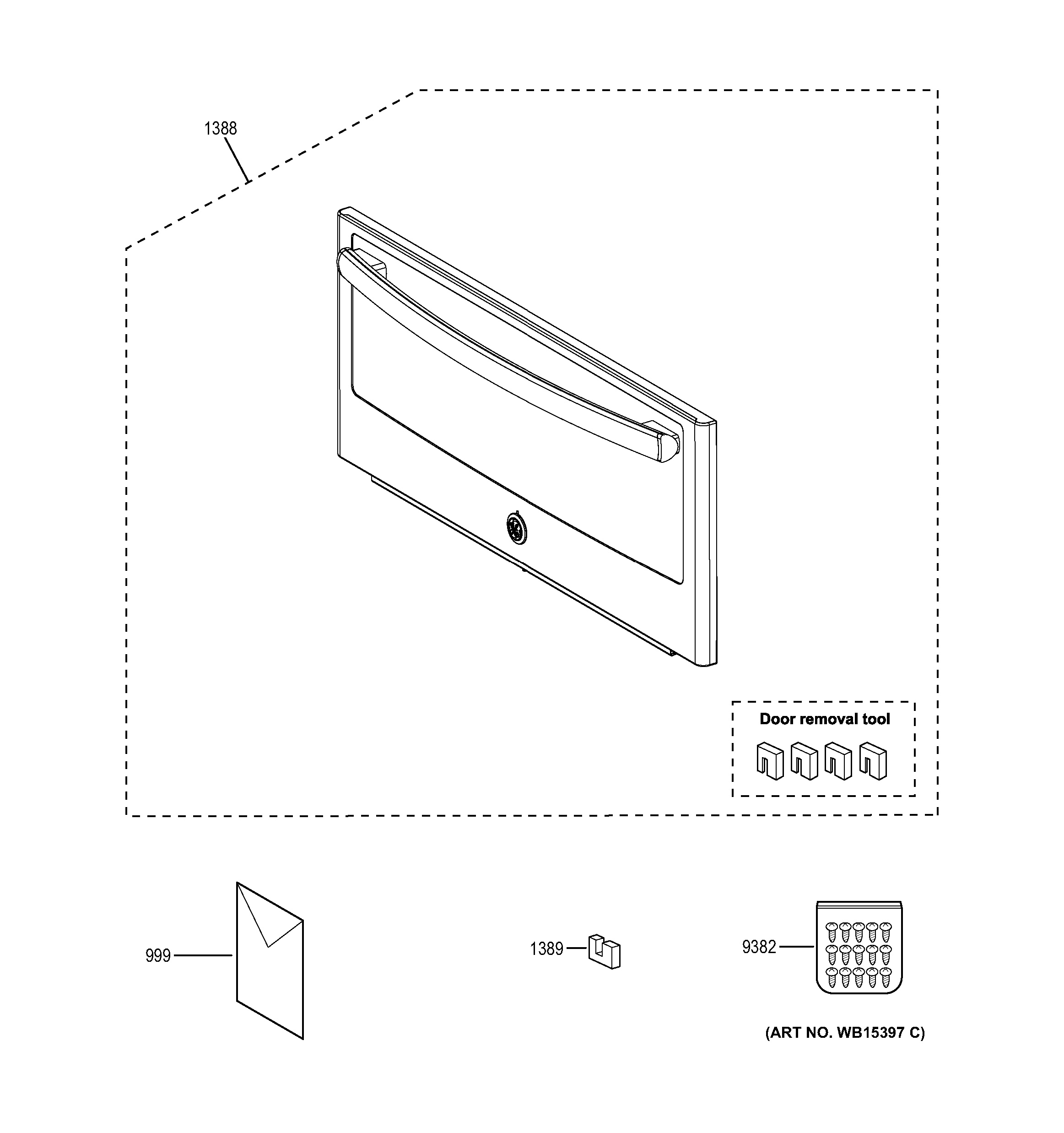 Assembly View for MICROWAVE DOOR PT9800SH1SS