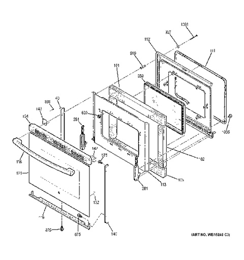 GE JB640DIR5BB Glass Cooktop Assembly - Genuine OEM