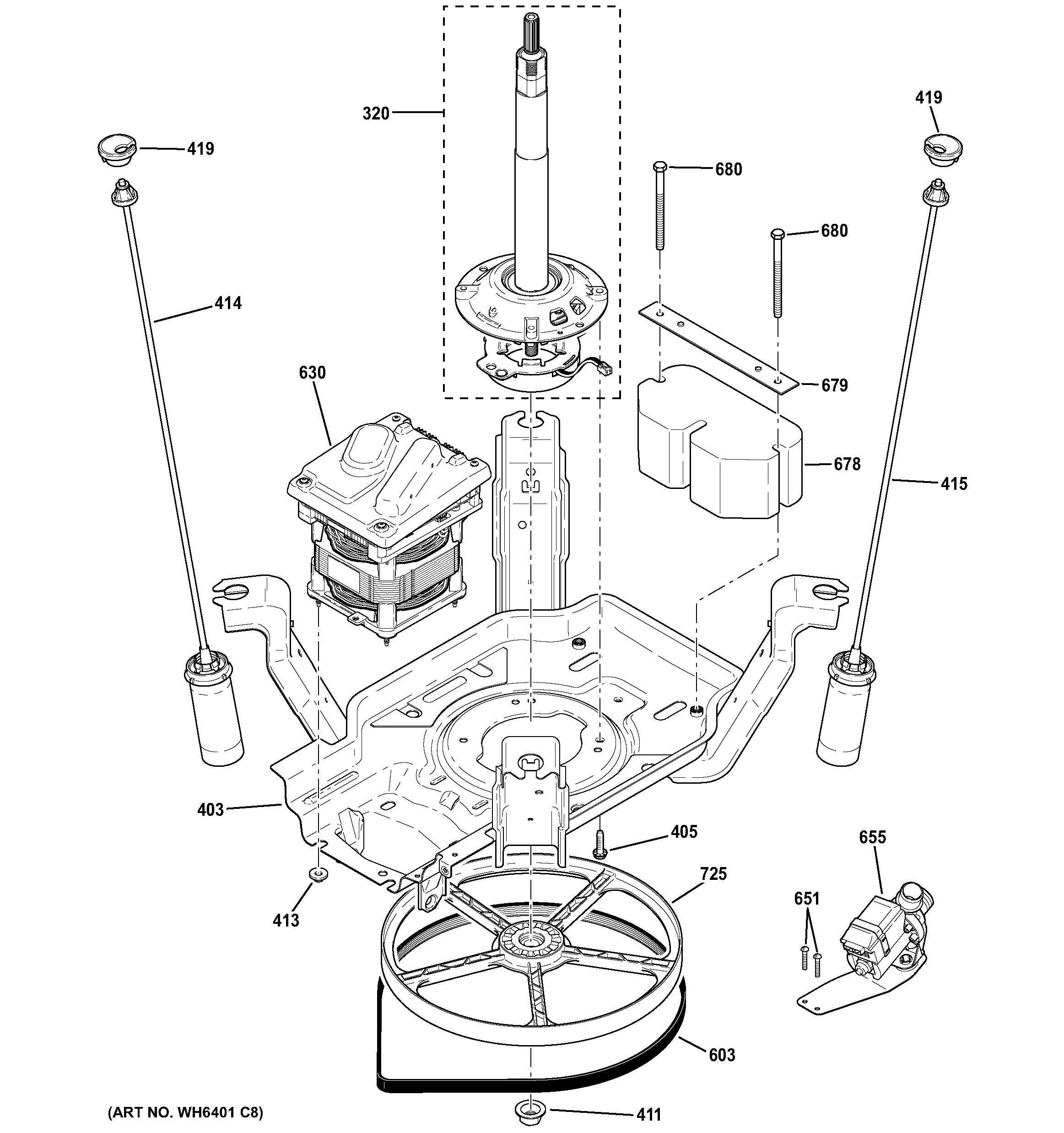 Assembly View for SUSPENSION, PUMP & DRIVE COMPONENTS GTWN4250D1WS