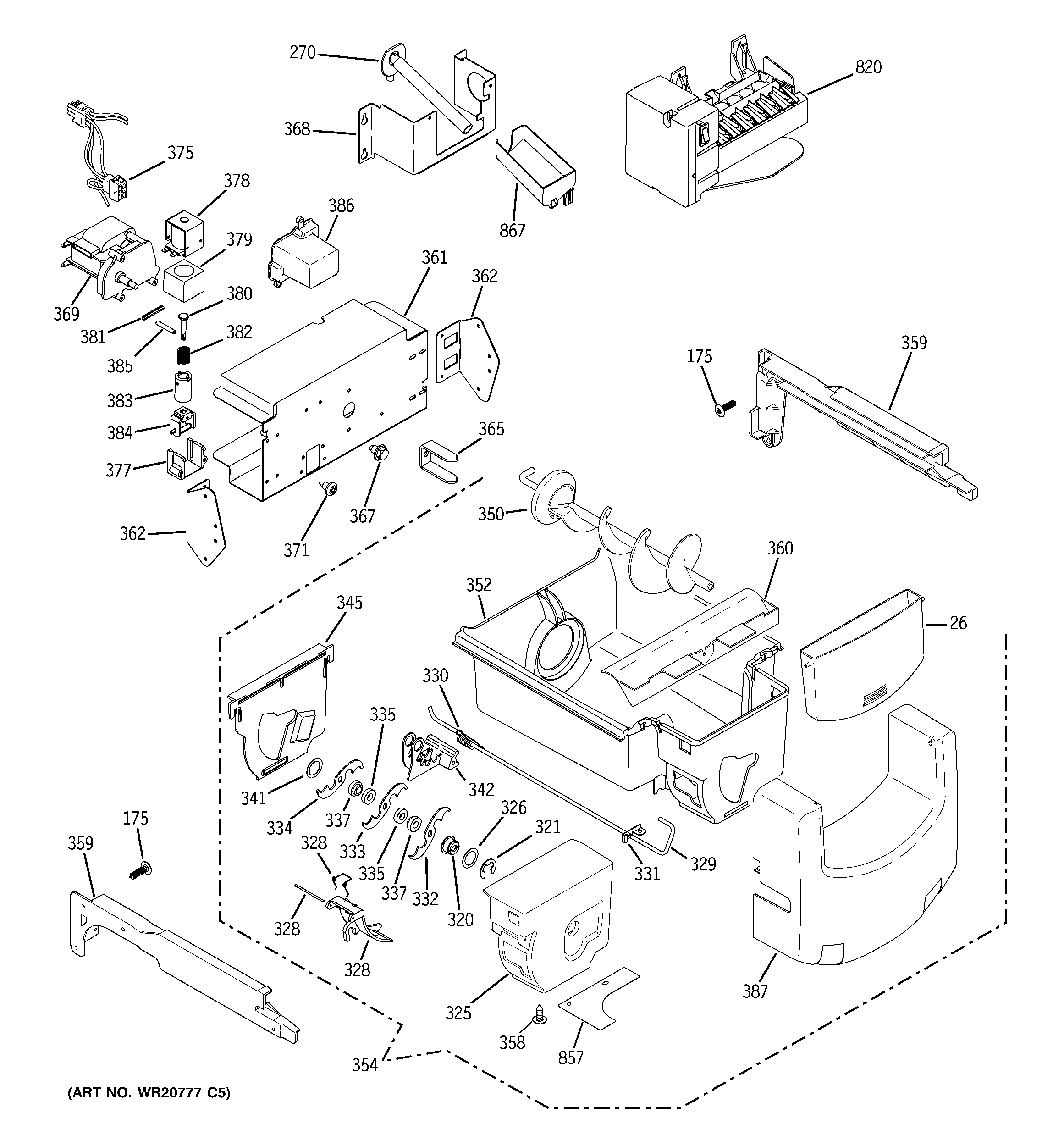 Assembly View for ICE MAKER & DISPENSER | GSS23HMHBCES