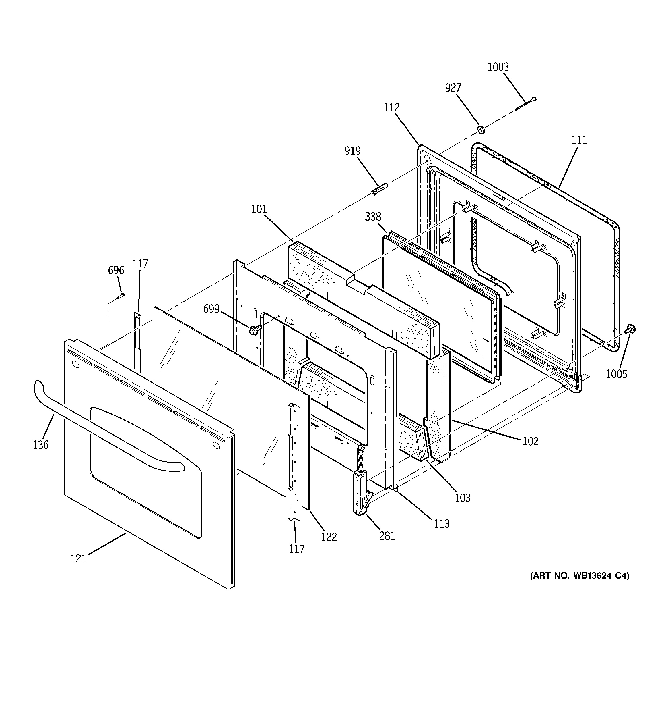 Assembly View for DOOR | JBP66SK4SS