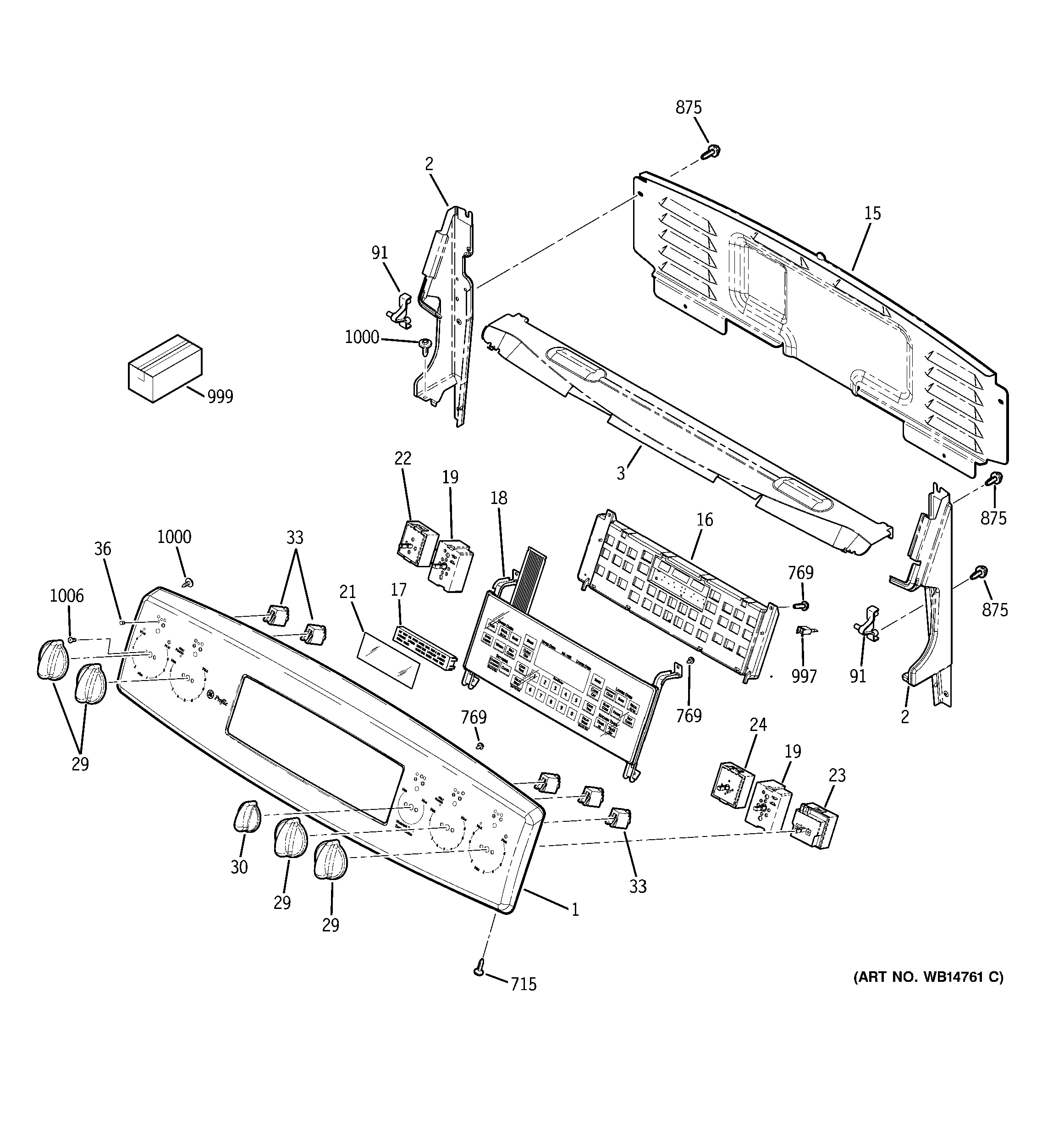 Assembly View for CONTROL PANEL | PB970SP1SS