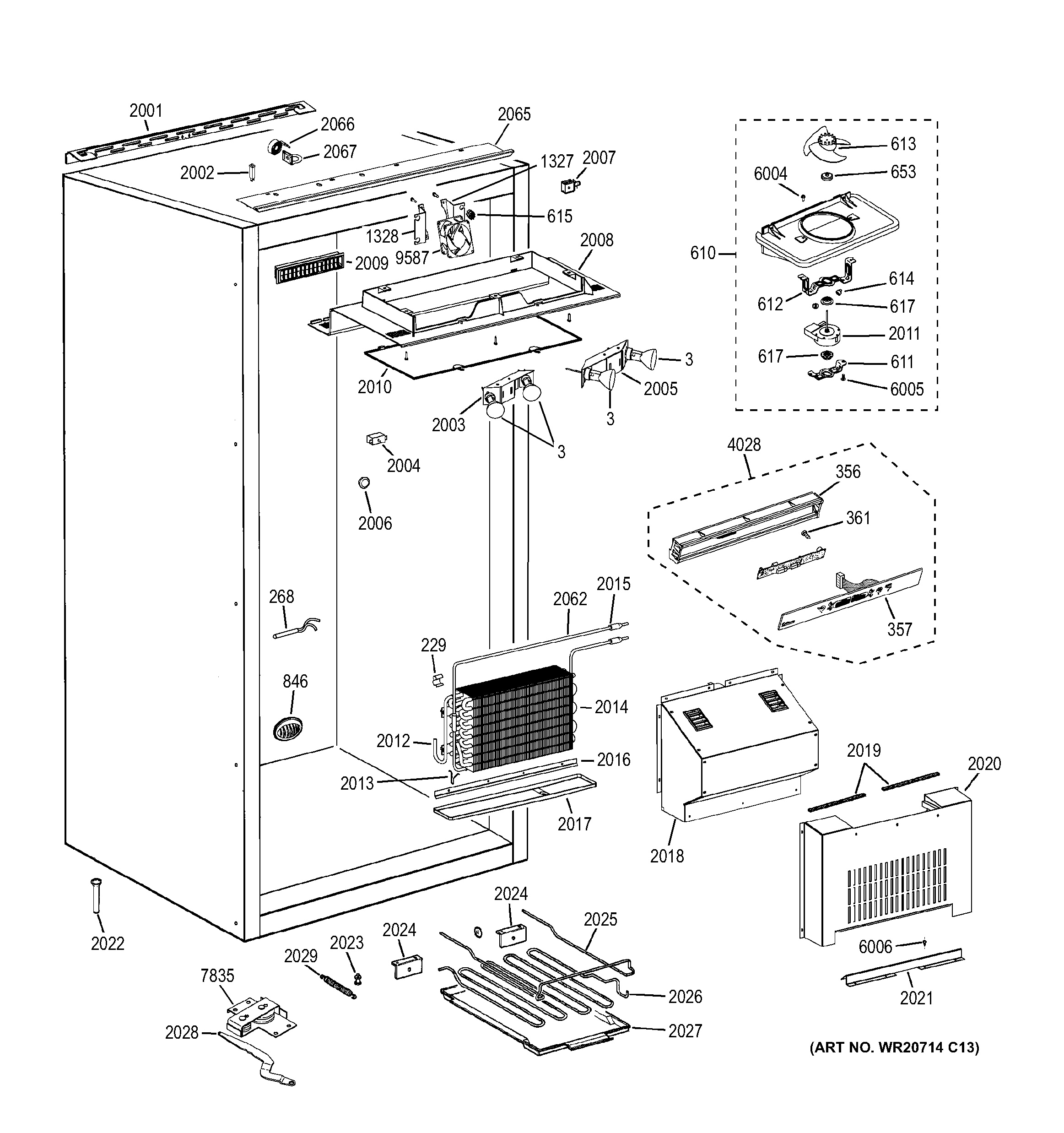 Assembly View for CABINET (1) | ZIFS360NXALH