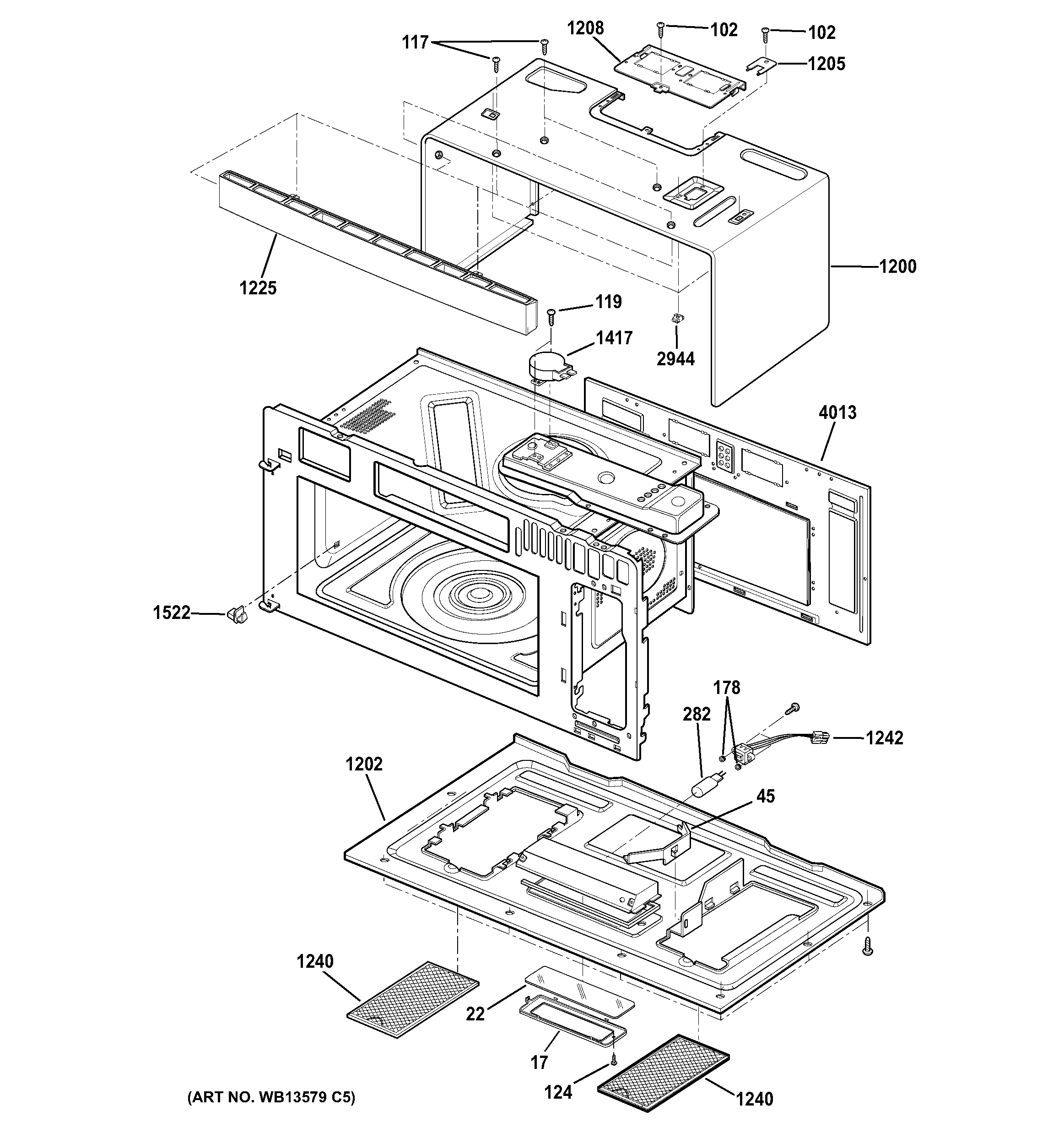 Assembly View for OVEN CAVITY PARTS PVM9179EF2ES